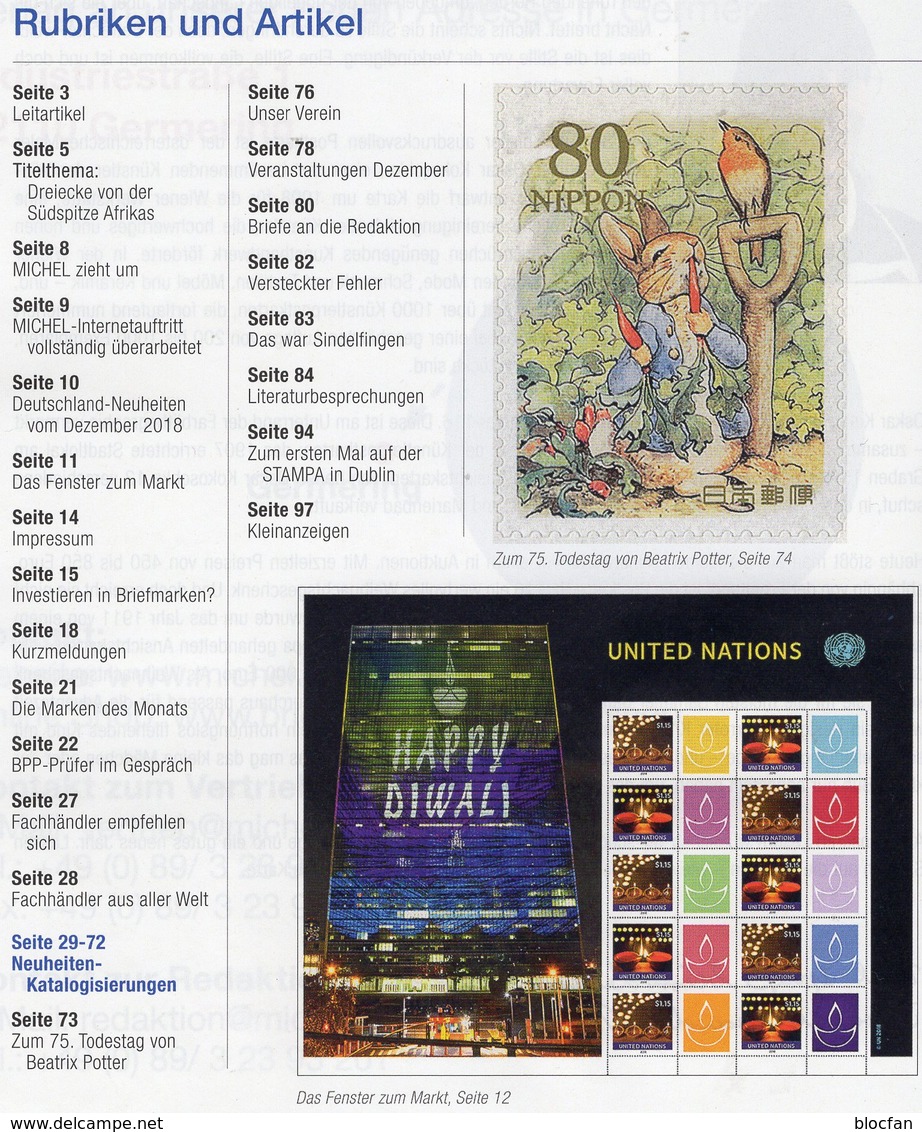 Briefmarken Rundschau MICHEL 12/2018 Neu 6€ Stamp Of The World Catalogue/magacine Of Germany ISBN 978-3-95402-600-5 - Alemán