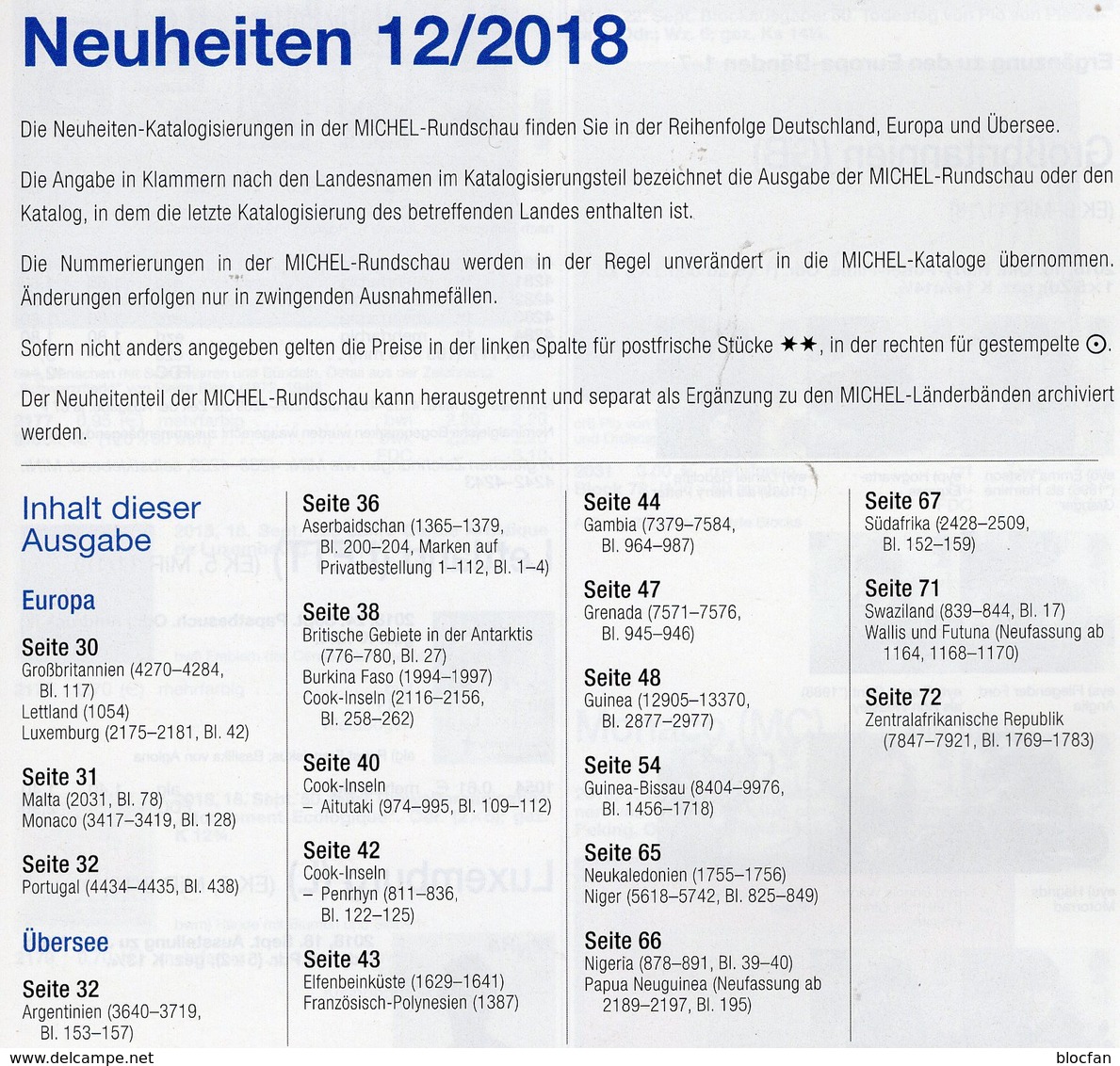 Briefmarken Rundschau MICHEL 12/2018 Neu 6€ Stamp Of The World Catalogue/magacine Of Germany ISBN 978-3-95402-600-5 - Deutsch