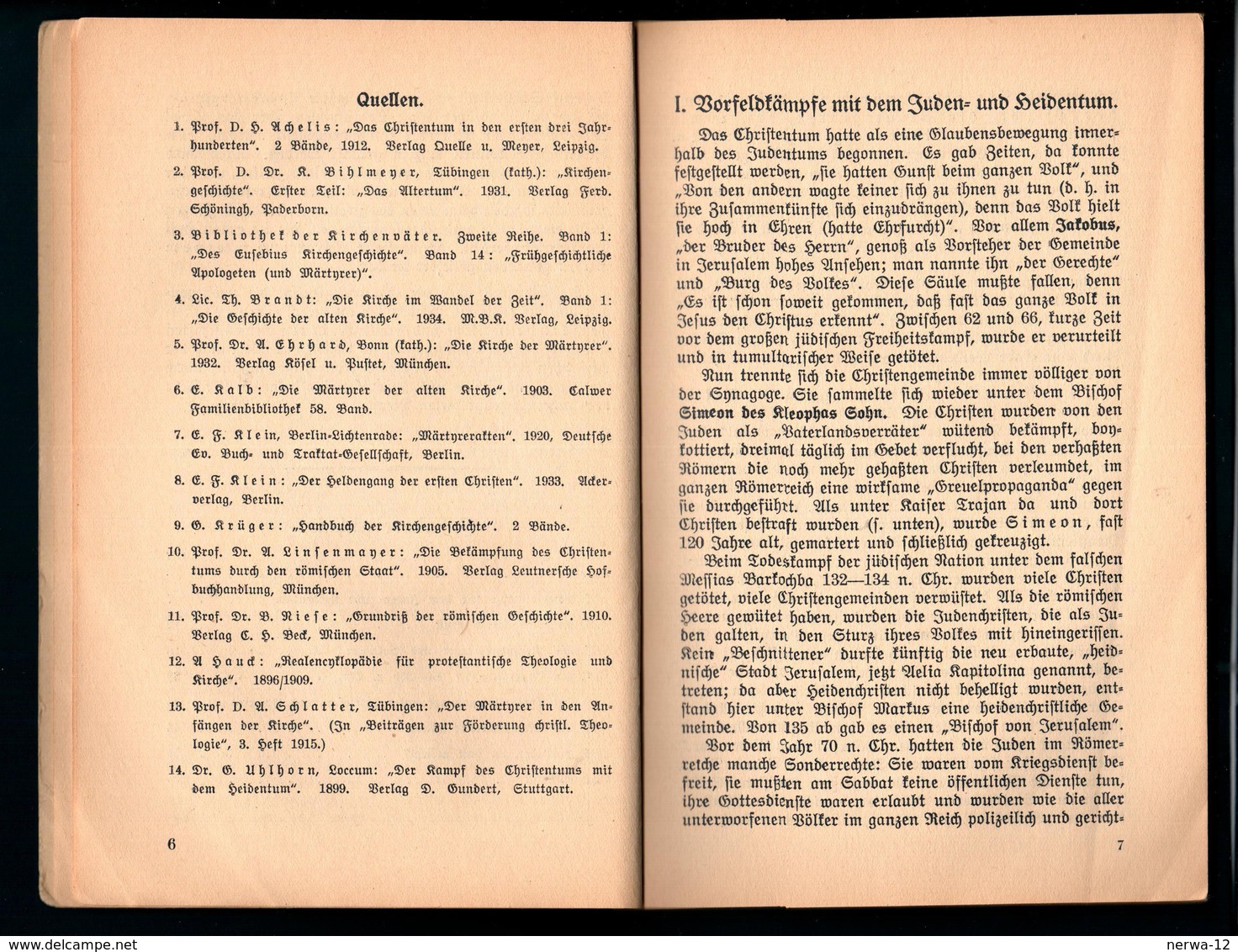 Buch Von 1935 "Die Christlichen Märtyrer Der Ersten Jahrhunderte" - Deutsch