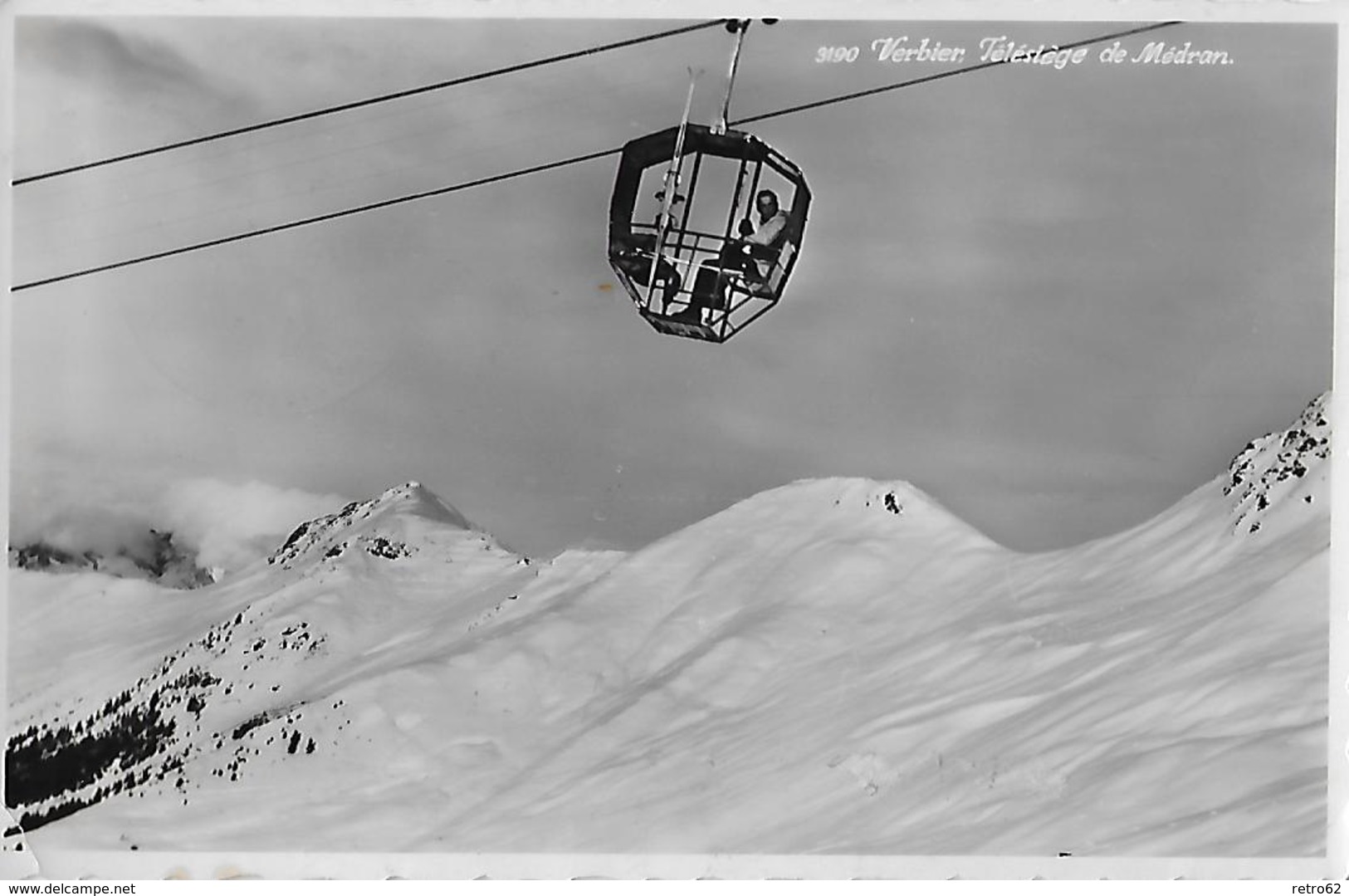 VERBIER → Téléstège De Médran, Fotokarte 1956 - Sonstige & Ohne Zuordnung