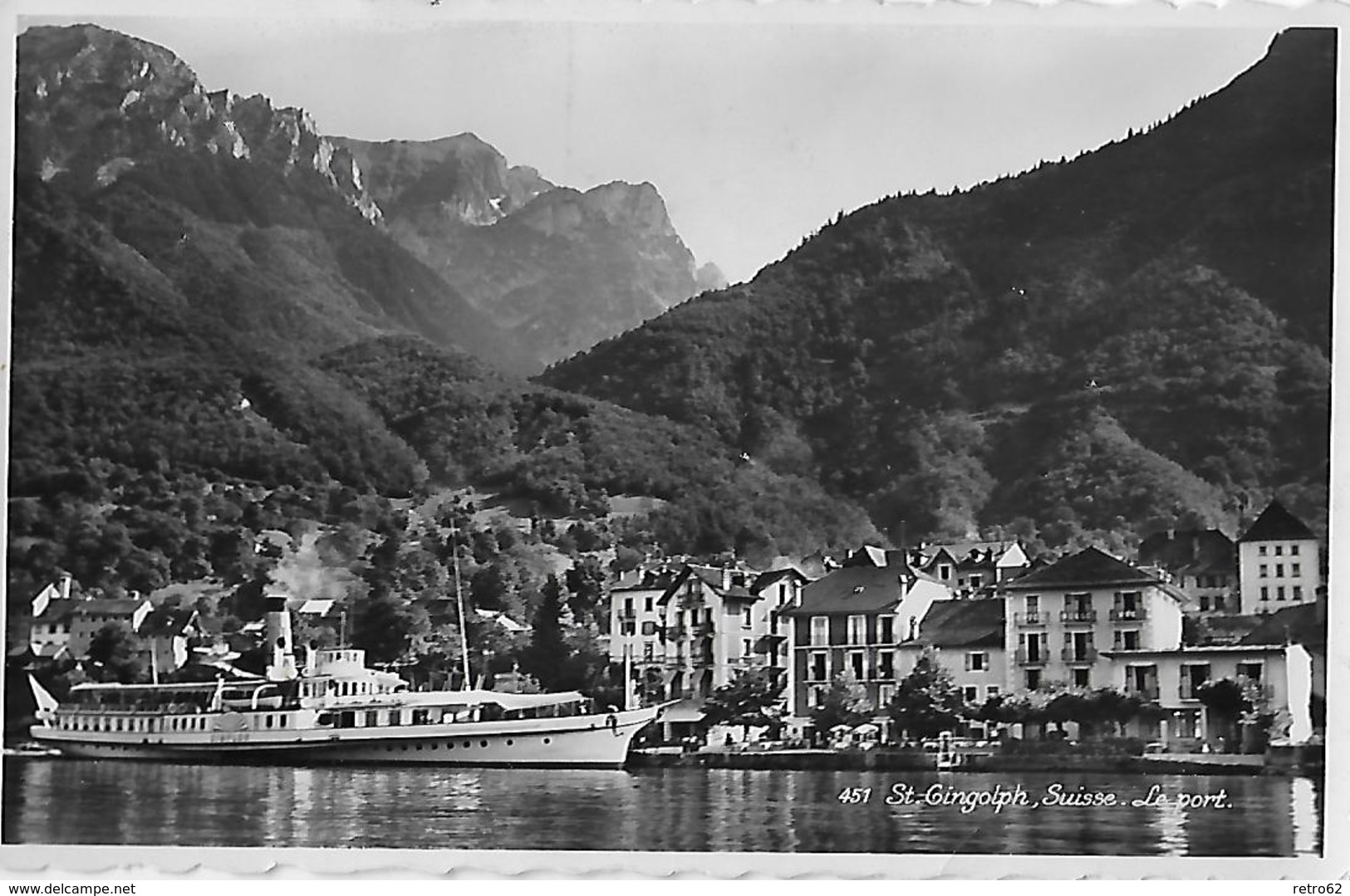 ST.GINGOLPH → Le Port / Der Hafen Mit Dampfschiff Anno 1946 - Saint-Gingolph