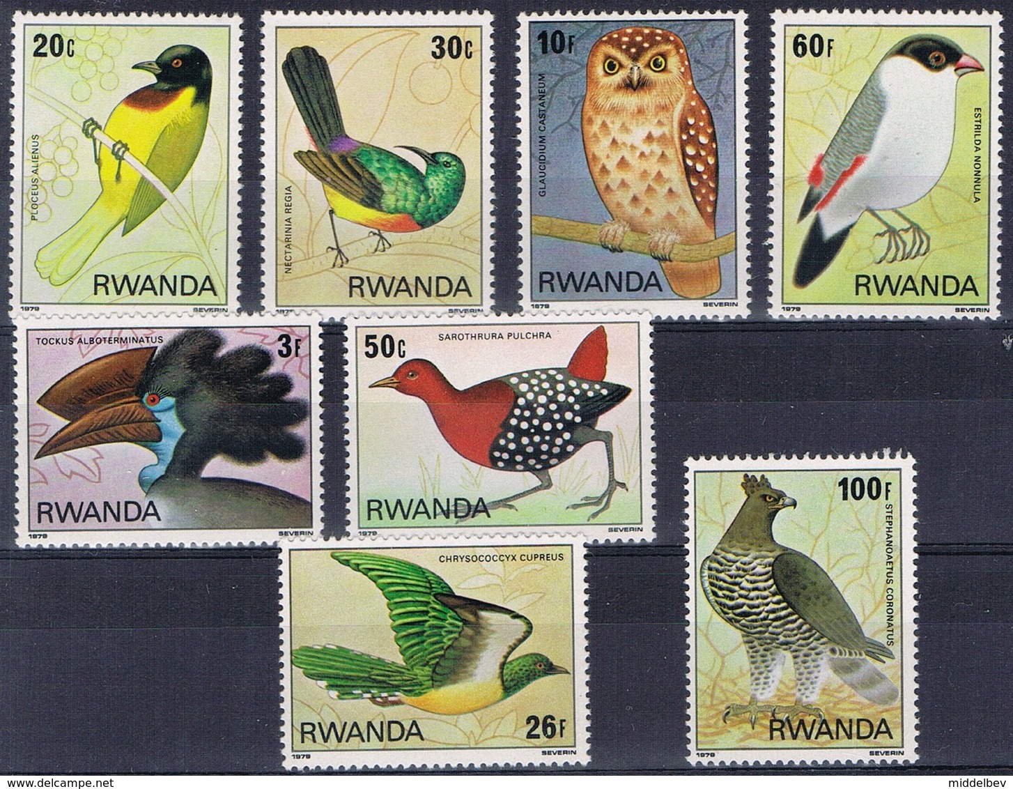 DO 6598  REP RWANDAISE  XX  OC NRS 954/961 ZIE SCAN - Unused Stamps