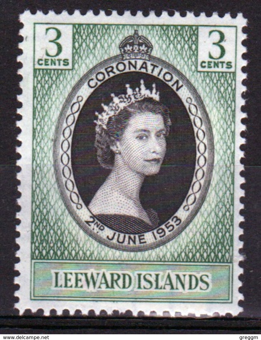 Leeward Islands 1953 Queen Elizabeth Single Stamp To Celebrate Coronation. - Leeward  Islands