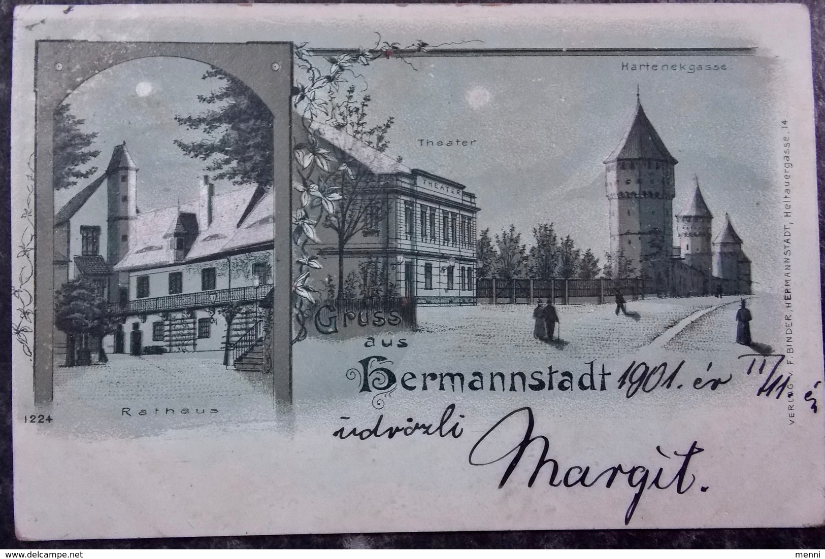 Romania Roumanie Cpa Postcard  - LITHO SIBIU HERMANNSTADT - 1901 Multi View - Roumanie