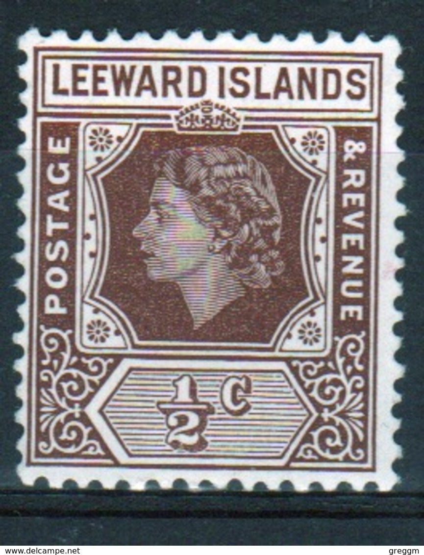 Leeward Islands 1954 Queen Elizabeth ½ Cent Single Definitive Stamp. - Leeward  Islands