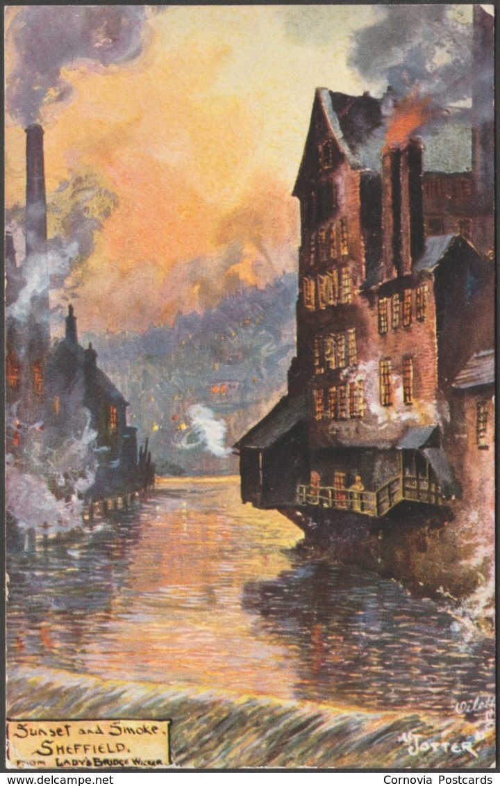 Jotter - Sunset And Smoke, Sheffield, Yorkshire, C,1910 - Tuck's Oilette Postcard - Sheffield