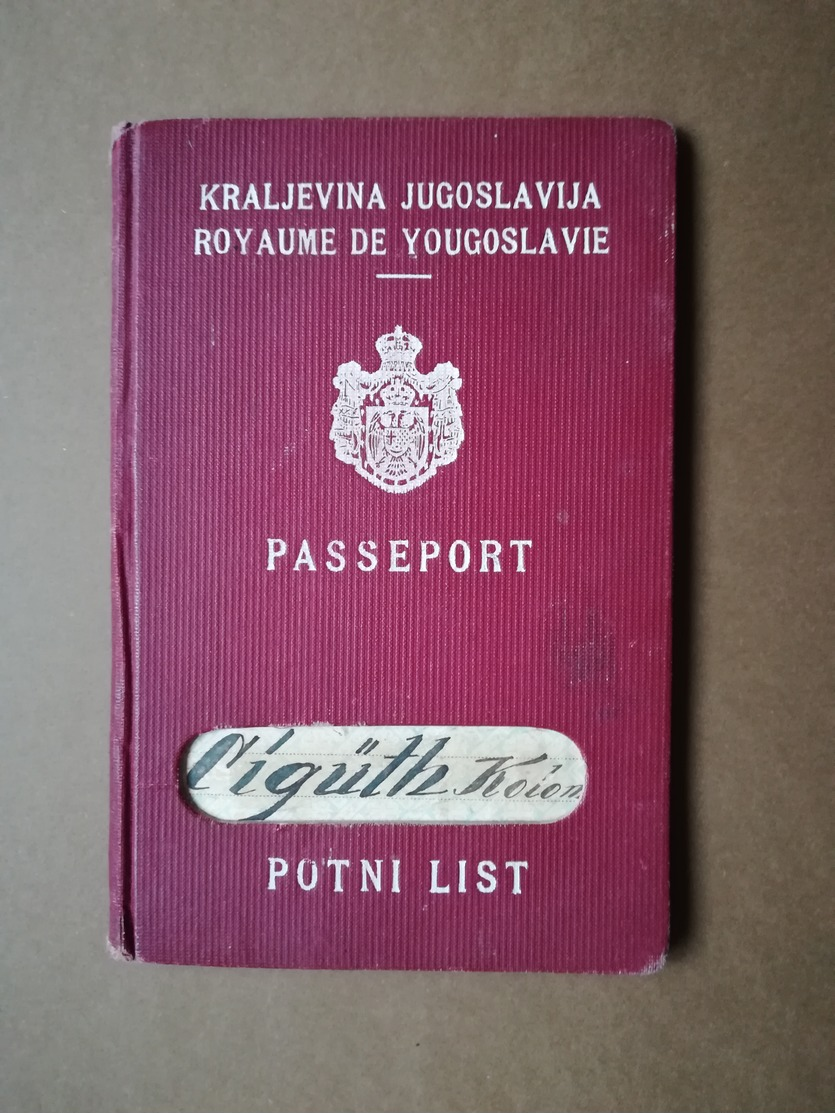1938 YUGOSLAVIA KINGDOM Passport Male Visa Poland Expired 1938 SEE PHOTOS FOR CONDITION - Historische Dokumente