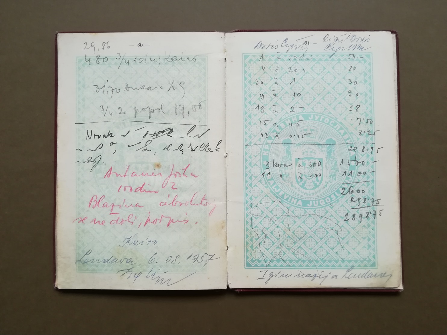 1938 YUGOSLAVIA KINGDOM Passport Male Visa Poland expired 1938 SEE PHOTOS FOR CONDITION