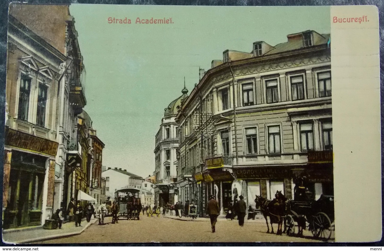 Romania Roumanie Cpa Postcard  - BUCURESTI - Animated Strada Academiei - Roumanie