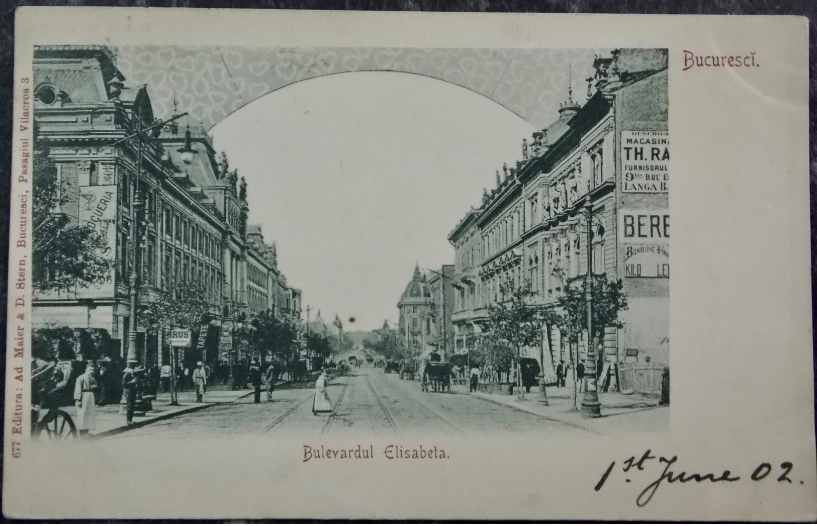 Romania Roumanie Cpa Postcard  - BUCURESTI - 1902 Bulevardul Elisabeta - Roumanie