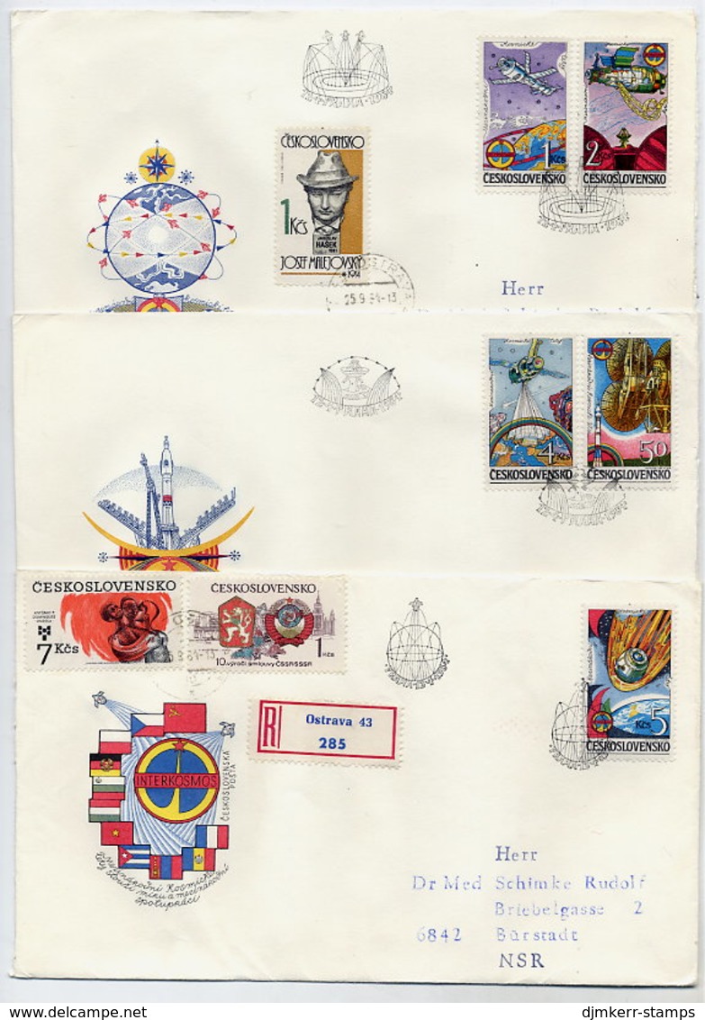 CZECHOSLOVAKIA 1984 Intercosmos Programme  On 3 FDCs.  Michel 2758-62 - FDC