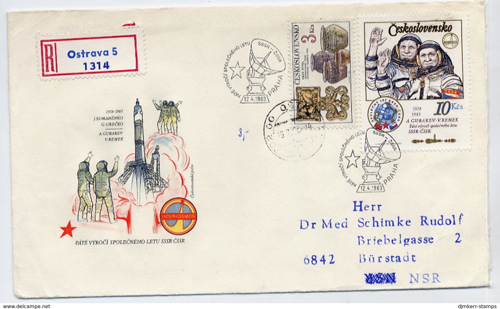 CZECHOSLOVAKIA 1983 Intercosmos Ex Block On FDC.  Michel 2710 - FDC