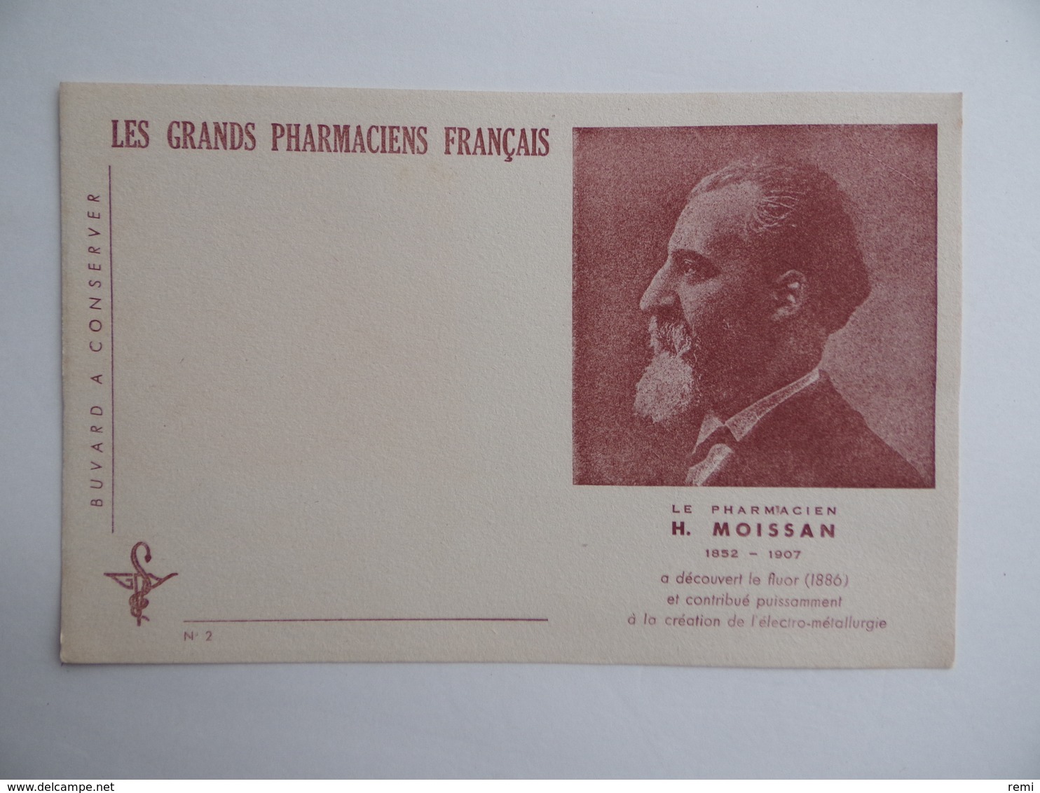 BUVARD Les GRANDS PHARMACIENS FRANCAIS H.MOISSAN 1852 1907 Pharmacie Pharmacien - Produits Pharmaceutiques