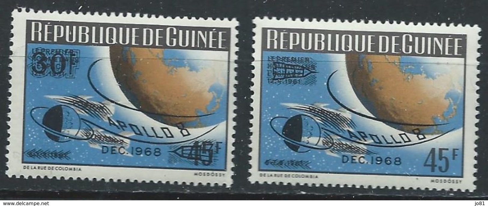 Guinée YT 380a-381a  XX / MNH Espace Space Apollo - Guinée (1958-...)