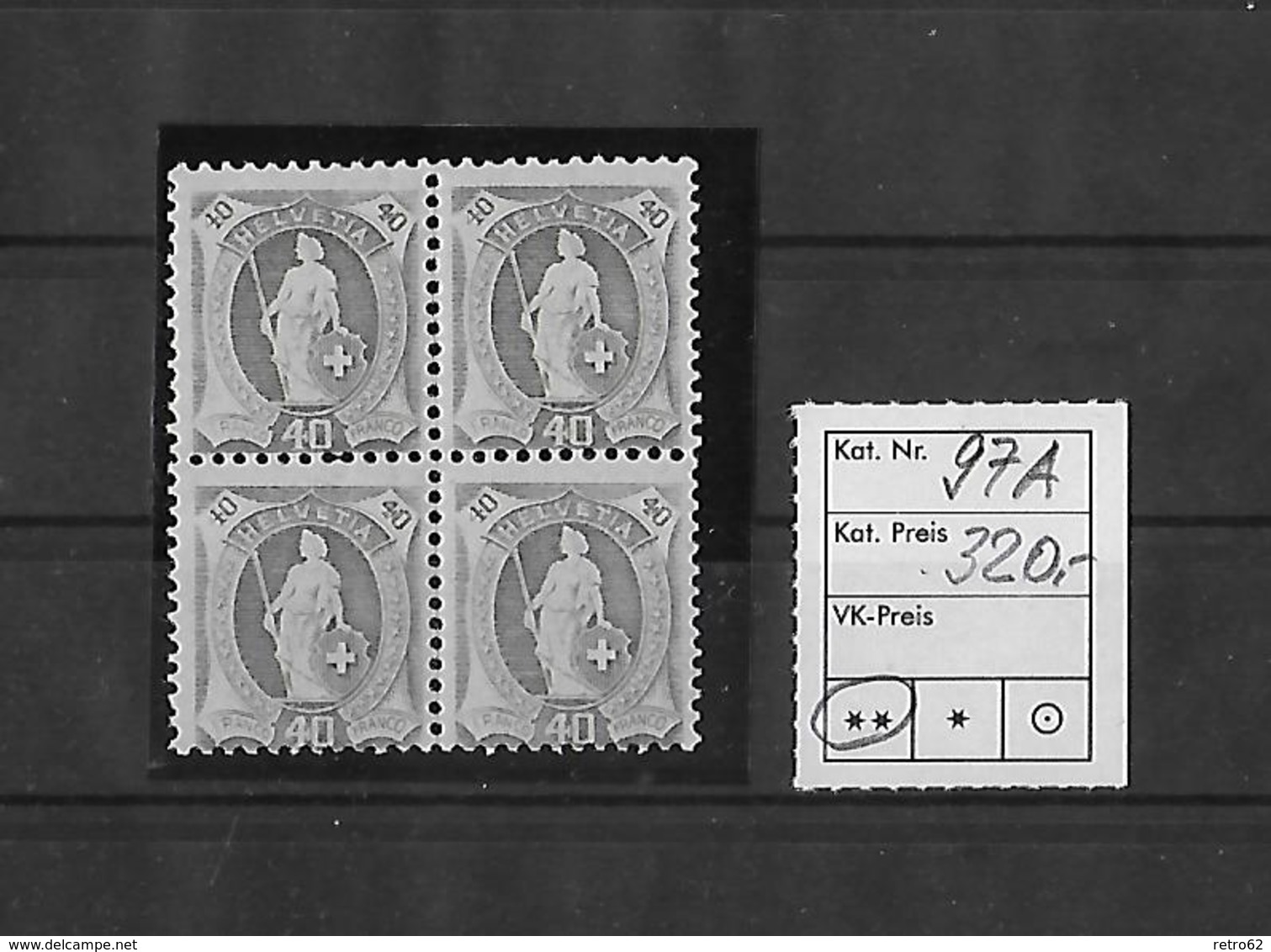 1882-1904 STEHENDE HELVETIA → SBK-97A** - Unused Stamps