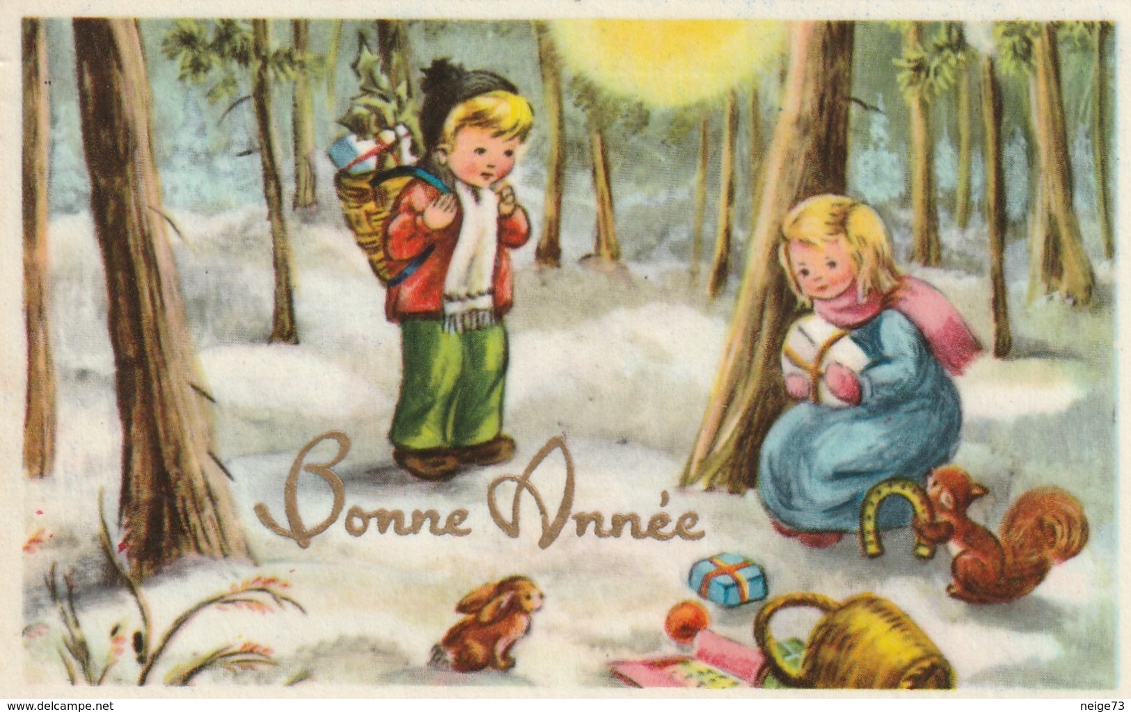 Carte Postale Des Années 60 Fantaisie - Mignonette - Enfants - Bonne Année - Autres & Non Classés