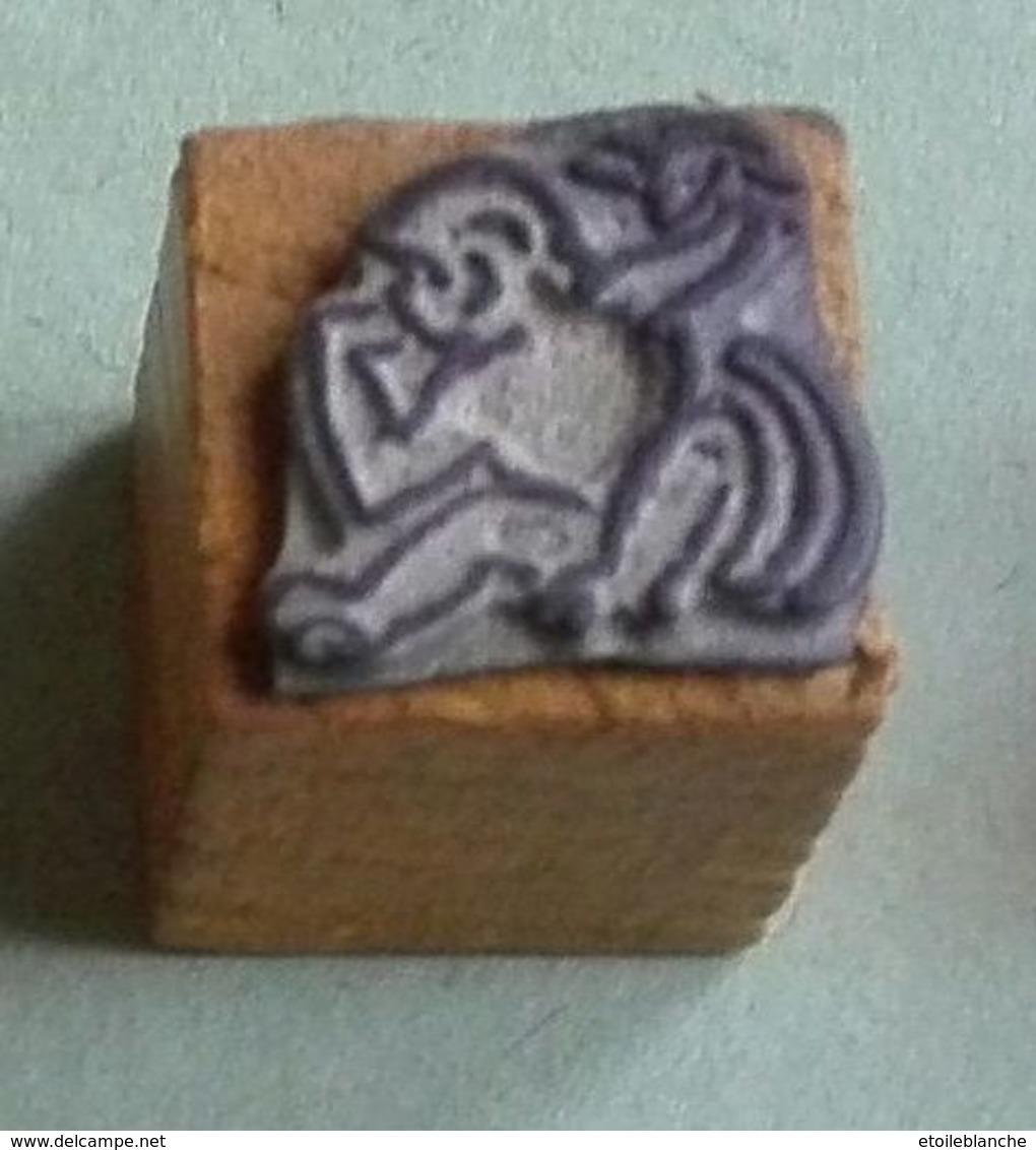 Singe, Monkey - Tampon Scolaire, Petit Cube Bois - French Rubber Stamp, School - Dessin, Animal, Chimpanzé? - Scrapbooking