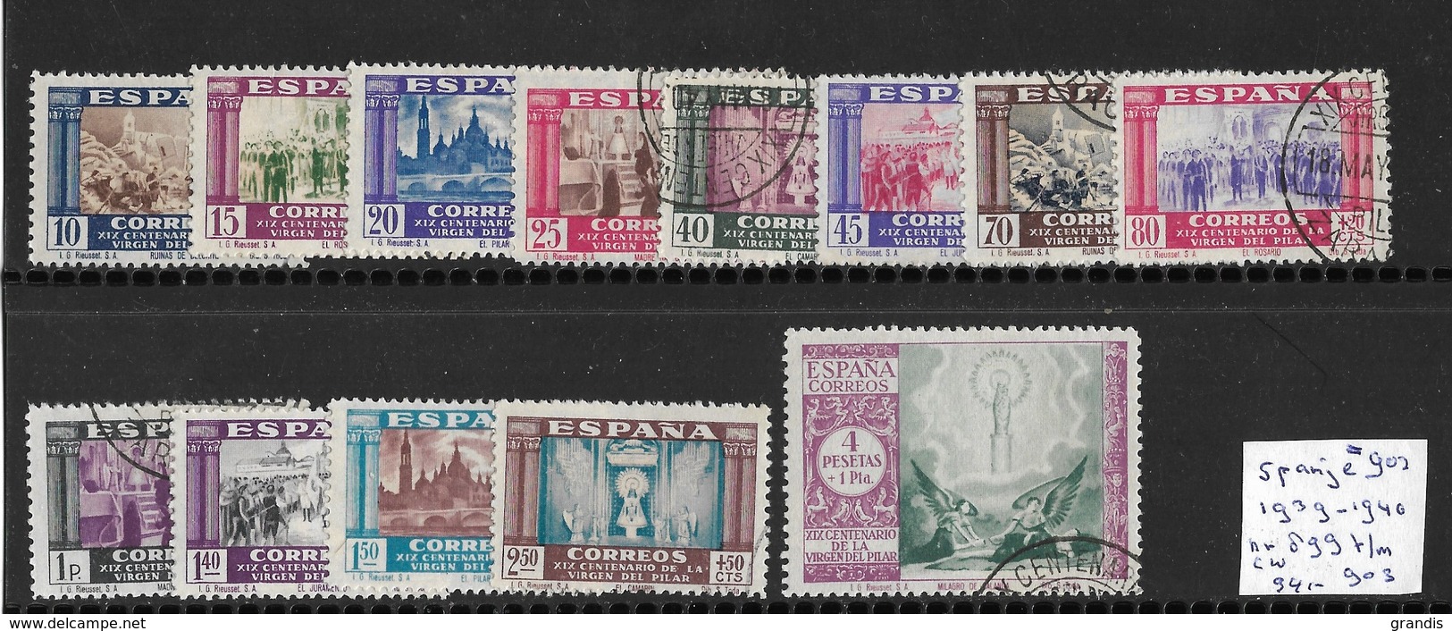 Spanje 1940 Edifil Nr. 889 T/m 901 En 903 - Oblitérés