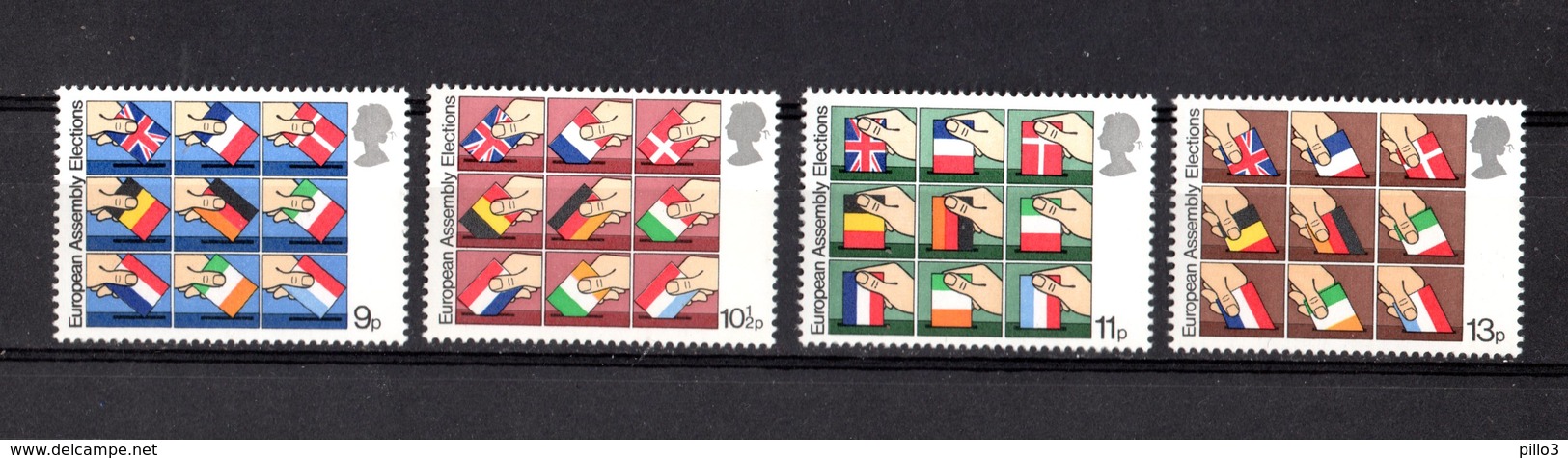 Gran Bretagna :  Prime Elezioni Parlamento Europeo -  4  Val. MNH**  9.05.1979 - Nuovi