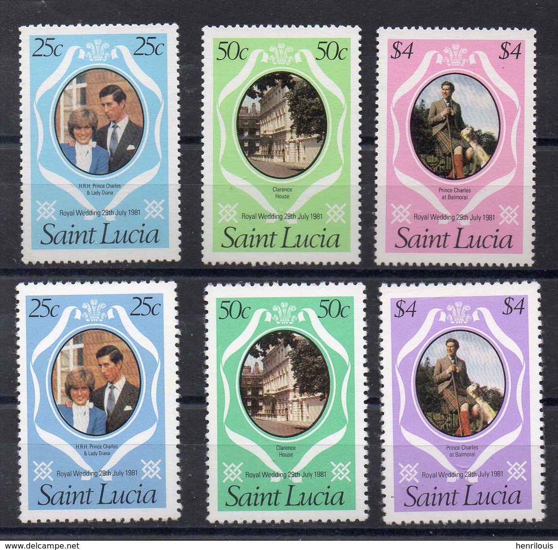 SAINTE LUCIE Timbres Neufs ** De 1981  ( Ref 5844 ) Famille Royale - Lady Diana - St.Lucie (1979-...)