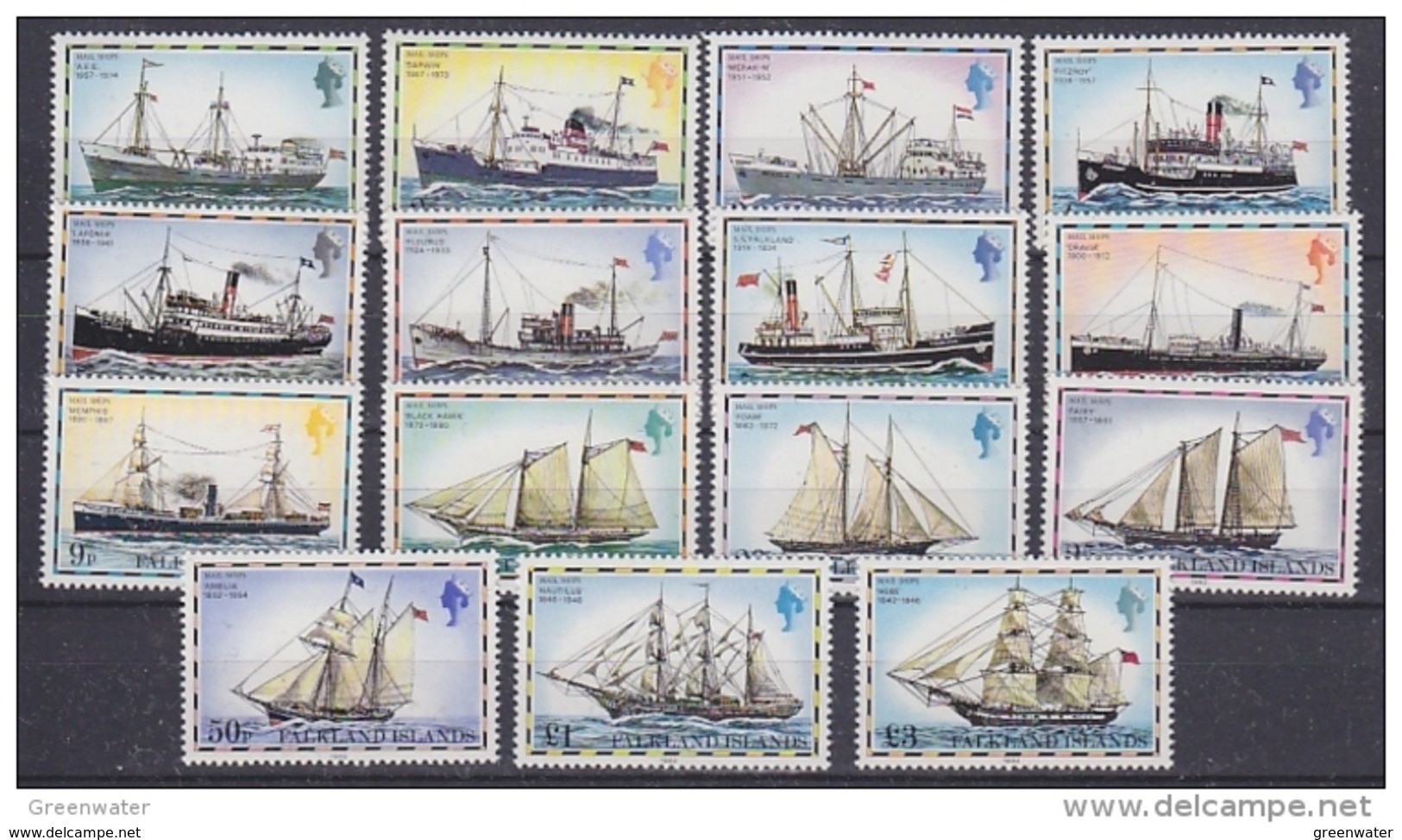 Falkland Islands 1982 Definitives / Mailships 15v ** Mnh (41458A) - Falklandeilanden