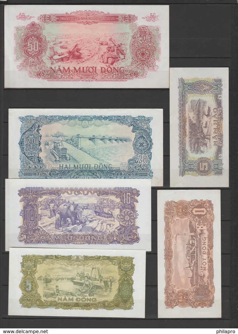 VIETNAM  1976  COMPLETE SET OF 6  BANKNOTE  Pick N° 79/84   TTB+. Réf  79/81 - Vietnam