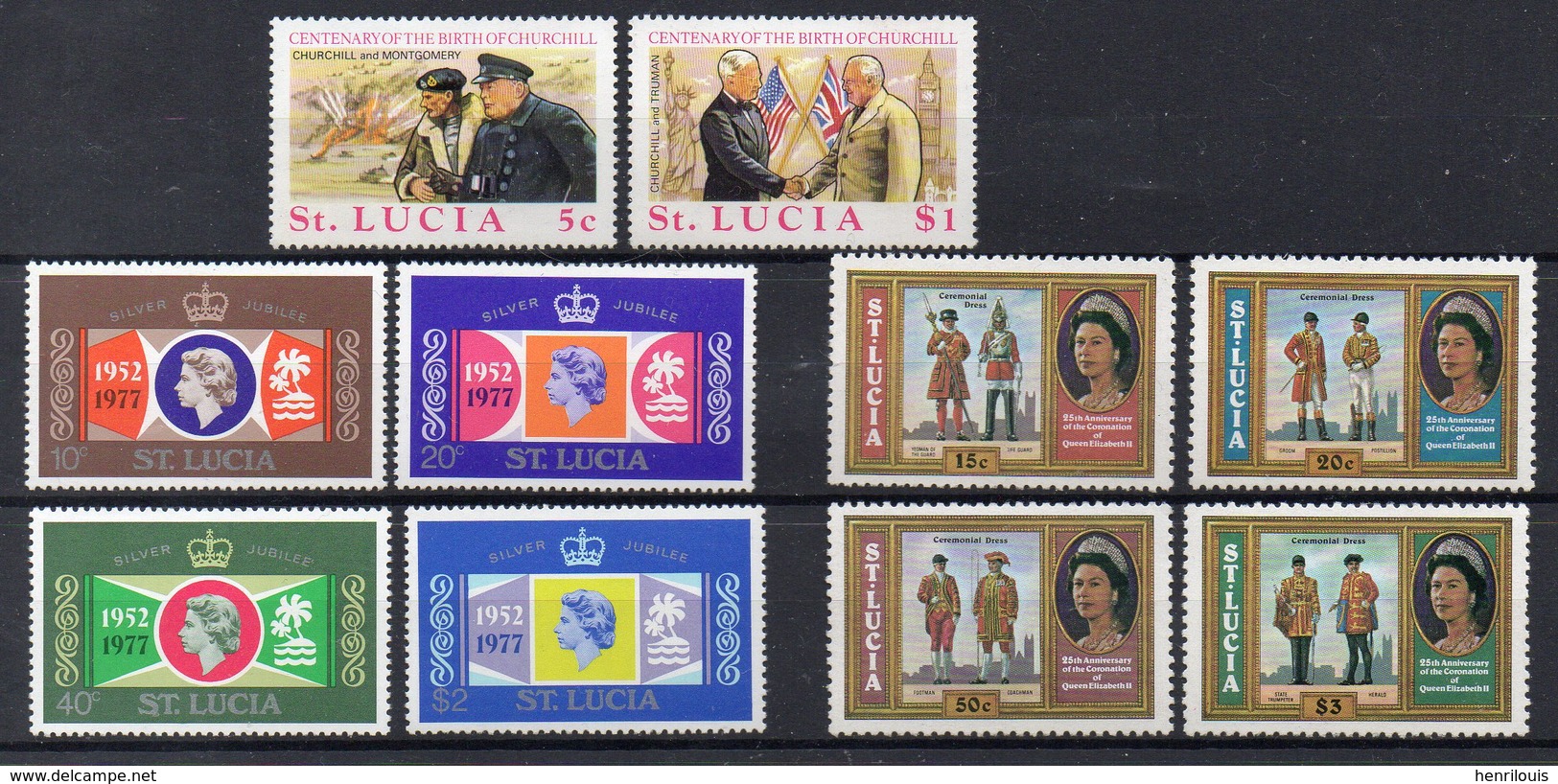 SAINTE LUCIE Timbres Neufs ** De 1974-1979  ( Ref 5847 ) ElisabethII - W.Churchill - St.Lucie (1979-...)