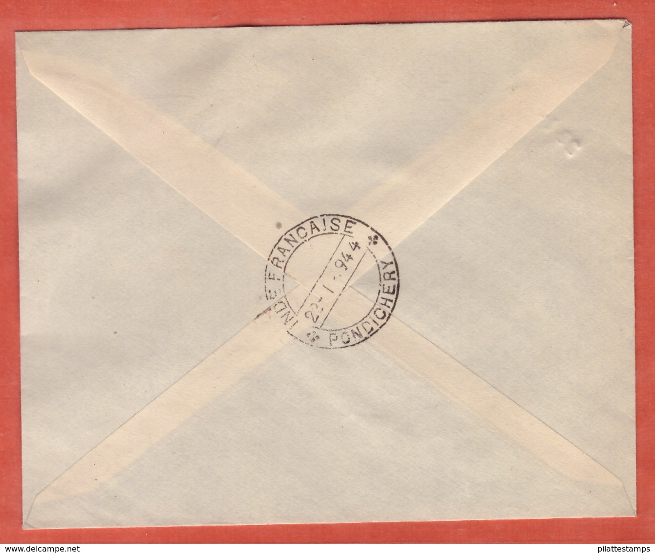 INDE FRANCE LIBRE N°202 AVEC VARIETES" PRANCE ET FRANOE" LETTRE DE 1944 DE PONDICHERY - Cartas & Documentos