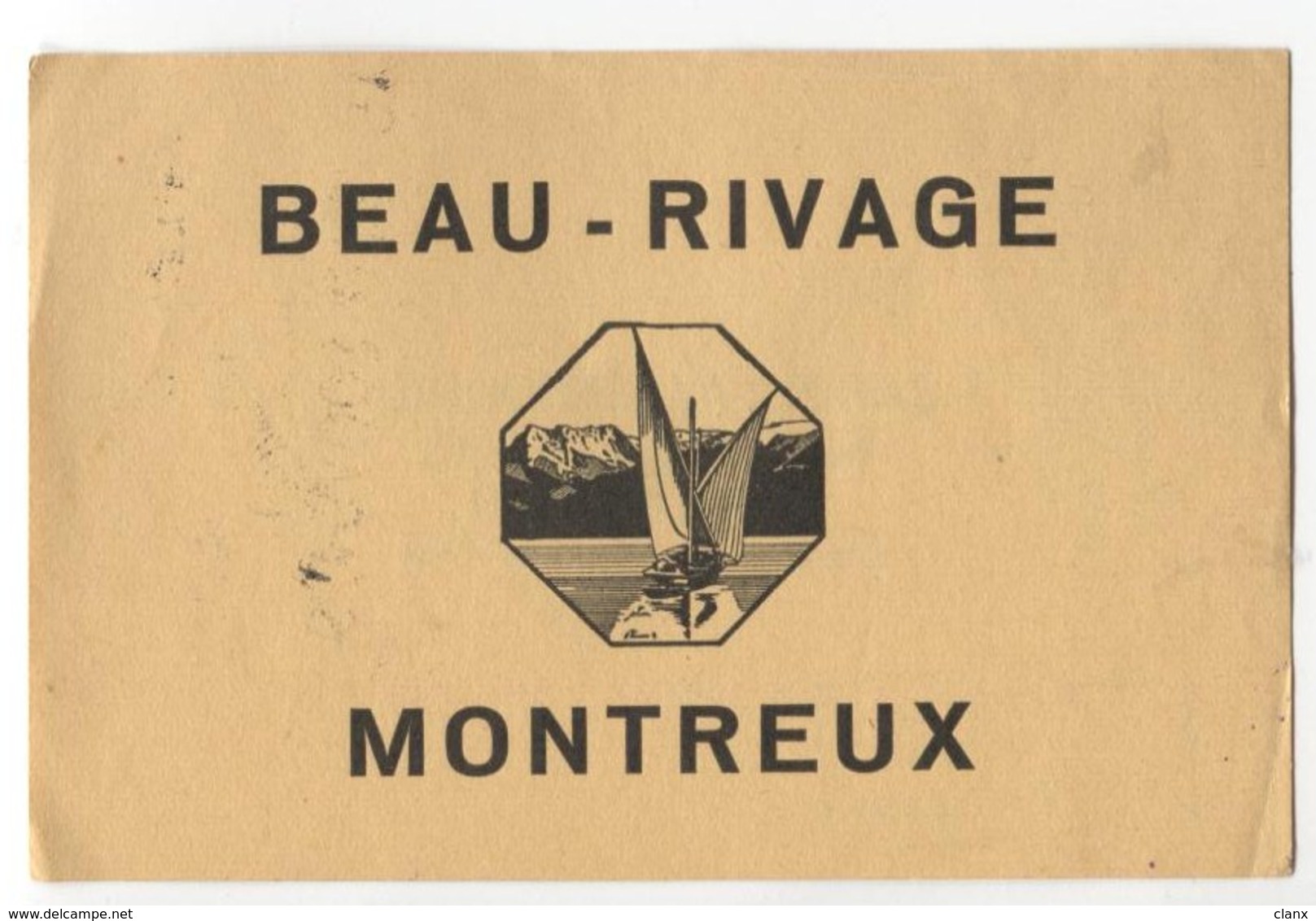 BEAU RIVAGE MONTREUX Ca. 1940 Etiquette De Bagages - Hotel-Etikette - Suisse - Schweiz - Etiquettes D'hotels