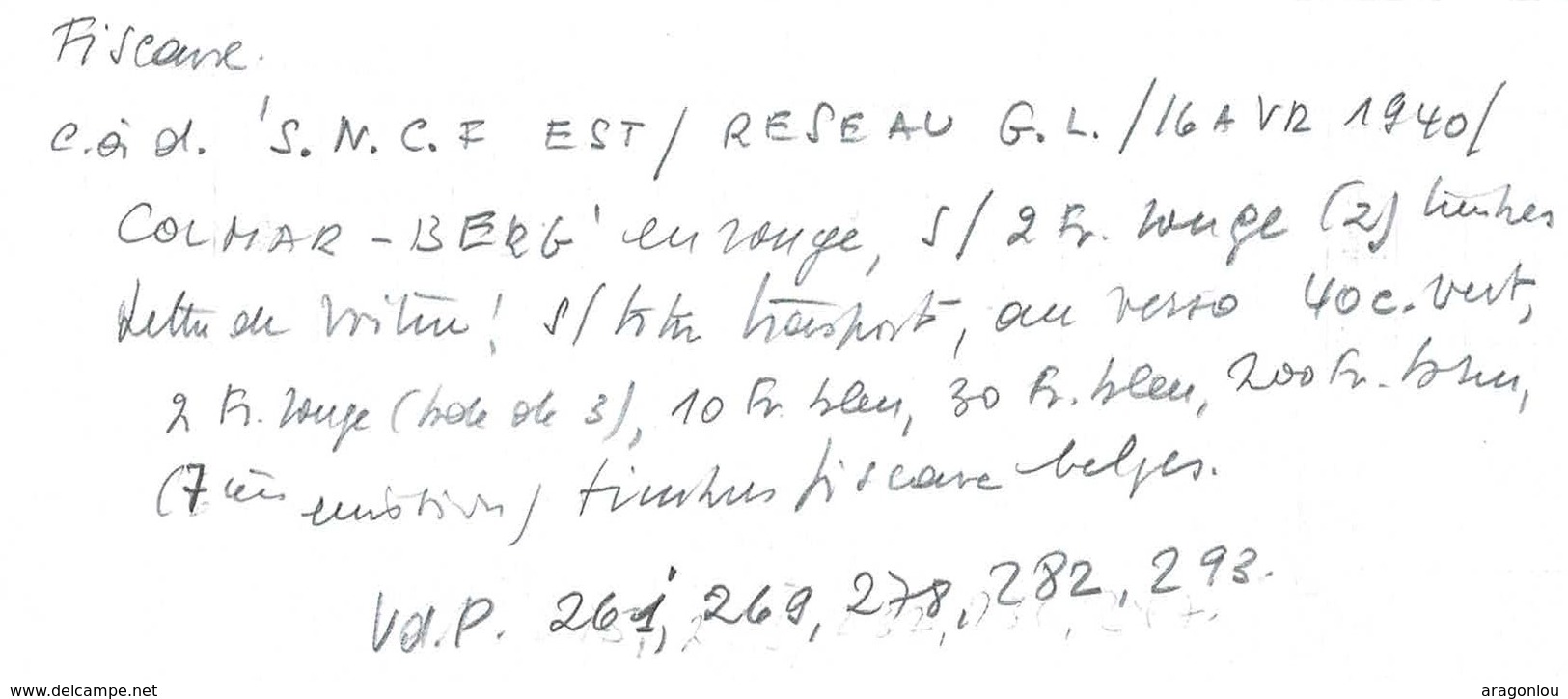 1940 Lettre De Voiture Chemins De Fer D'Alsace Et  Lorraine, 2 Timbres De Voiture Lux. 2F./7 Timb.taxes Belgique  3Scans - Autres & Non Classés