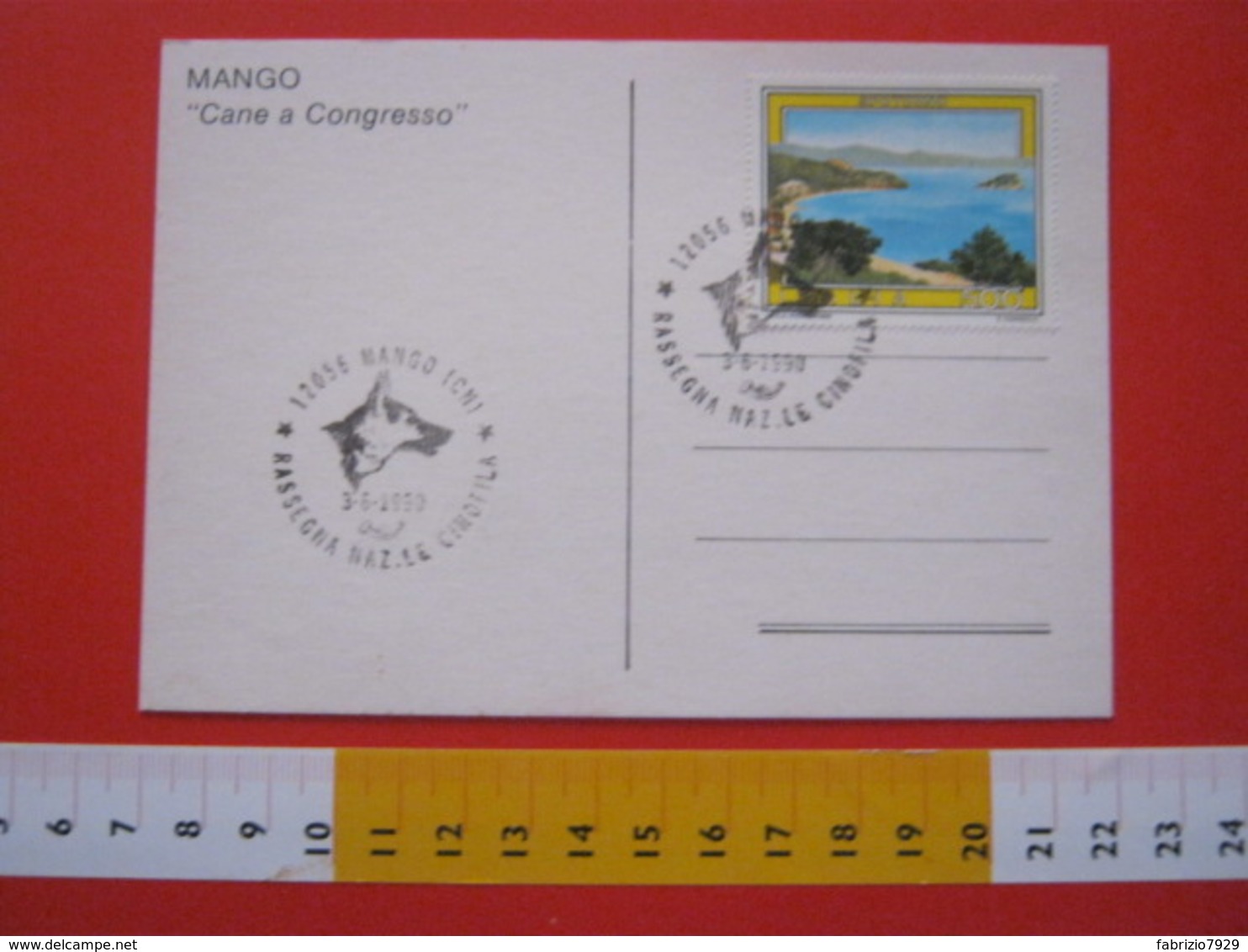 A.02 ITALIA ANNULLO - 1990 MANGO CUNEO RASSEGNA NAZIONALE CANINA CANE DOG PASTORE TEDESCO - Perros