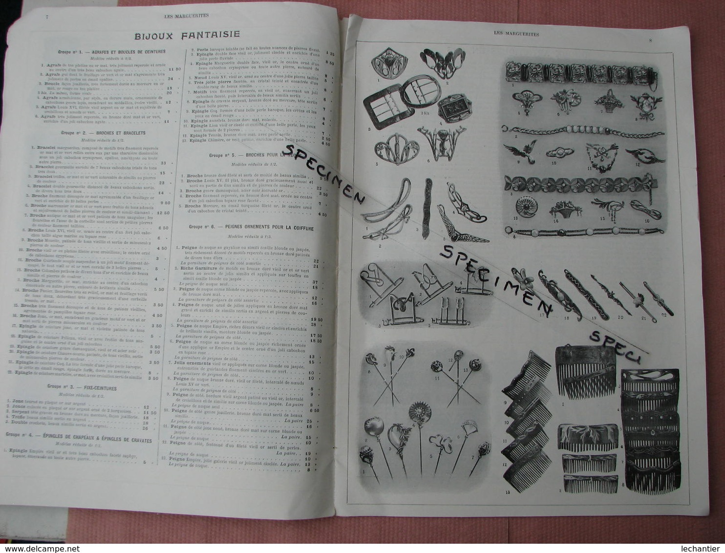 Catalogue"LES MARGUERITES" 1906 Bijoux,Eventails,Ombrelles,Ganterie, Etc Trés Beaux Clichés Papier Glacé (superbe) - Autres & Non Classés