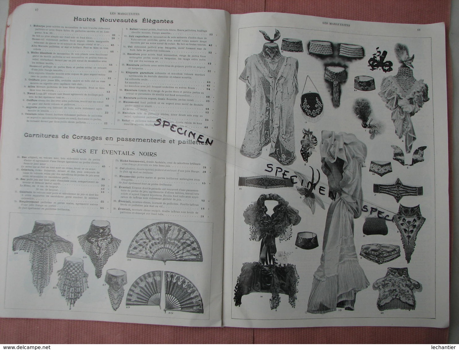 Catalogue"LES MARGUERITES" 1906 Bijoux,Eventails,Ombrelles,Ganterie, etc trés beaux clichés papier glacé (superbe)