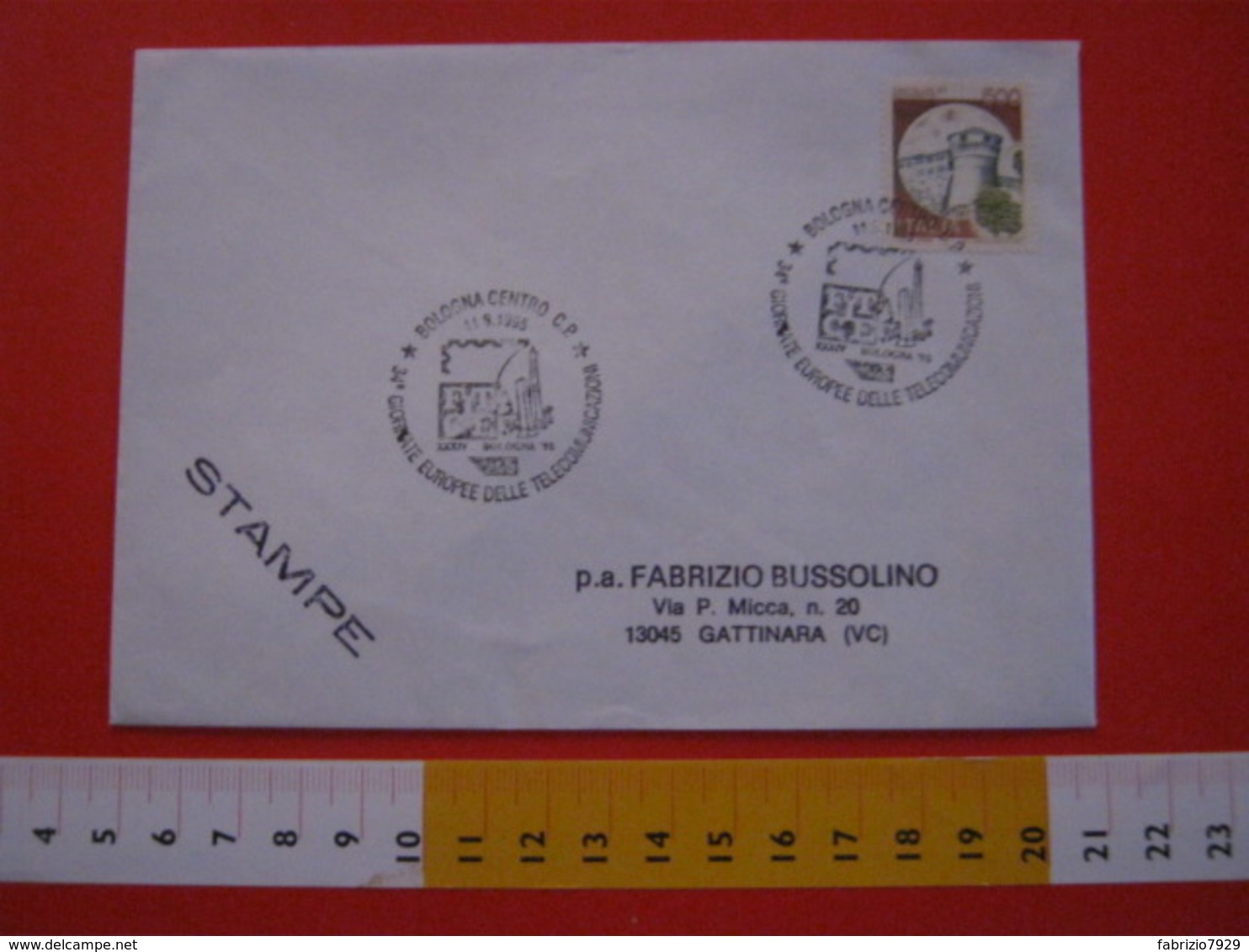 A.02 ITALIA ANNULLO - 1995 BOLOGNA 34^ GIORNATE EUROPEE DELLE TELECOMUNICAZIONI CEPT FITCE - 1995