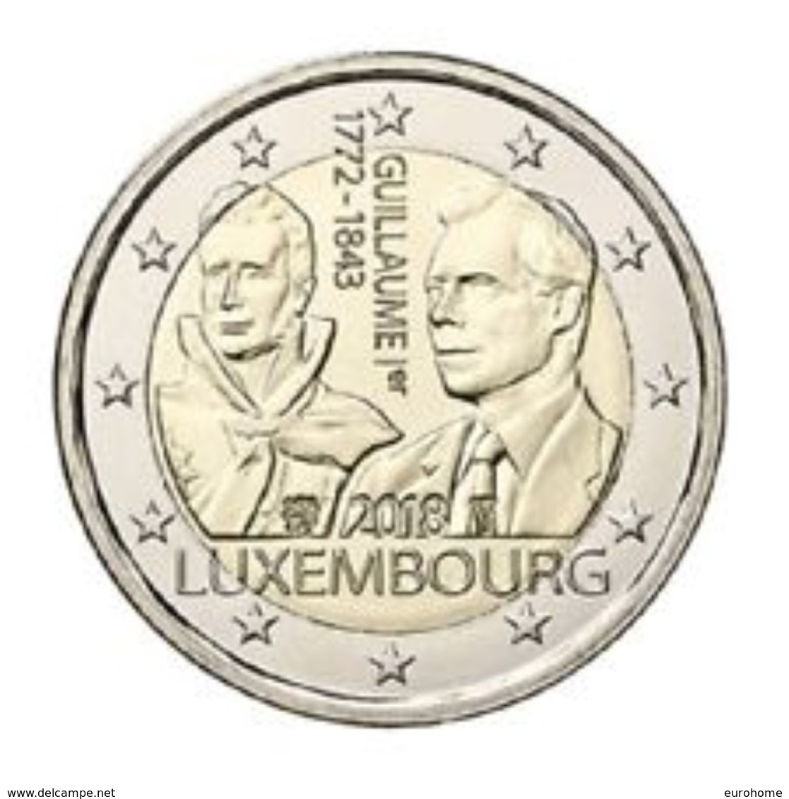 Luxemburg  2018  2 Euro Comm. 175 Verj-anni. Van Het Overlijden Van Grand-Duc Guillaume I UNC Uit De Rol !!!! - Luxembourg