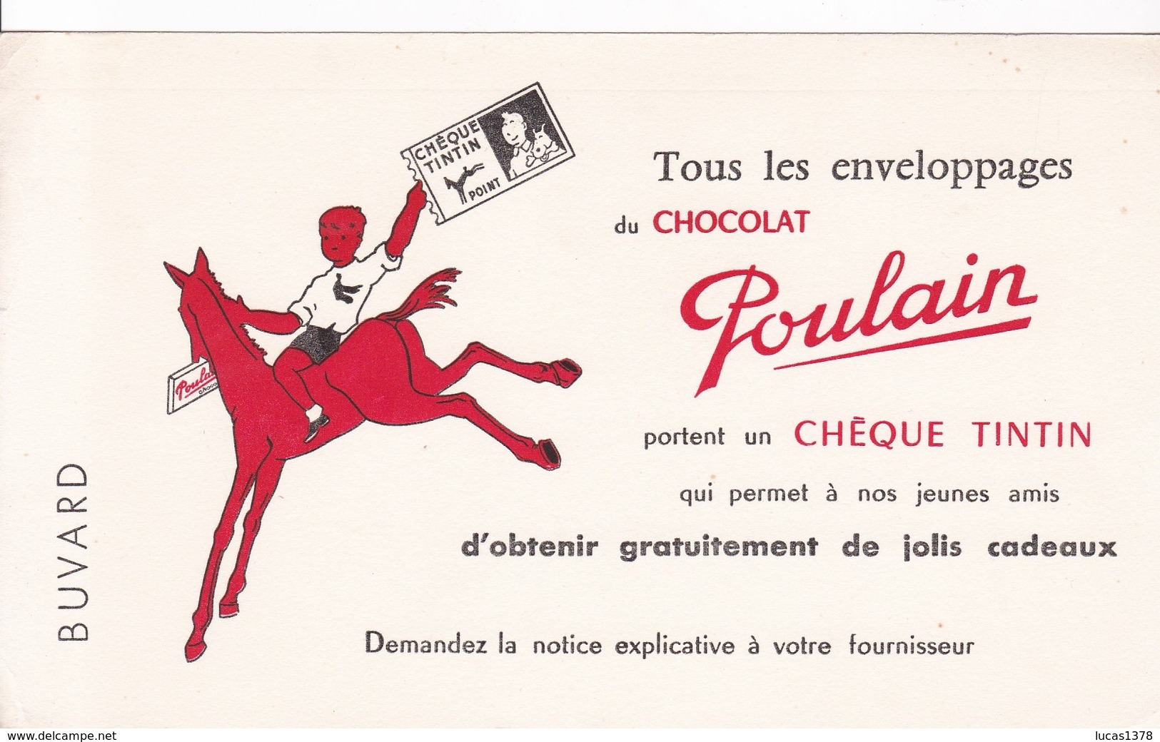 BUVARD , Chocolats POULAIN , TINTIN - Chocolat