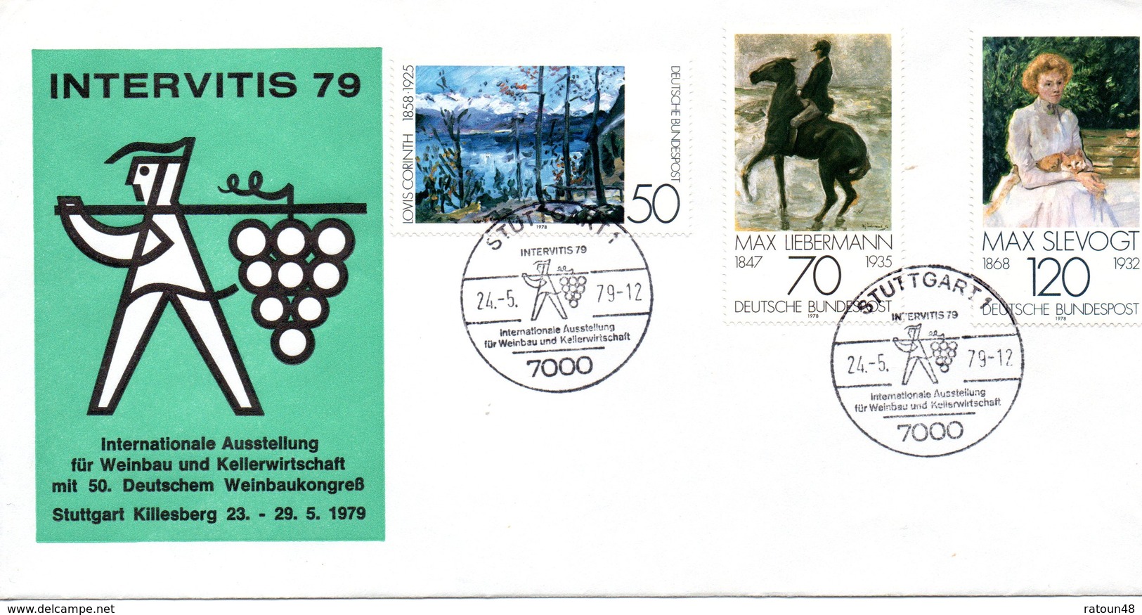 Lettre Illustrée Salon International De La Viticulture  - Cachet Commémoratif  Stuttgard Du 24/5/79 - Vins & Alcools