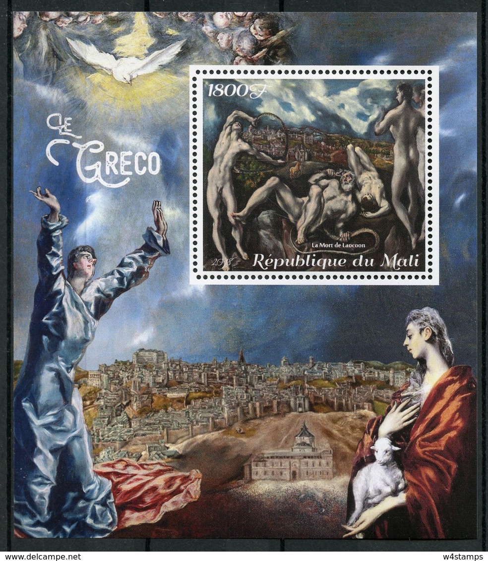 Mali 2018 MNH El Greco Painter 1v S/S Nudes Art Nude Paintings Stamps - Nudes