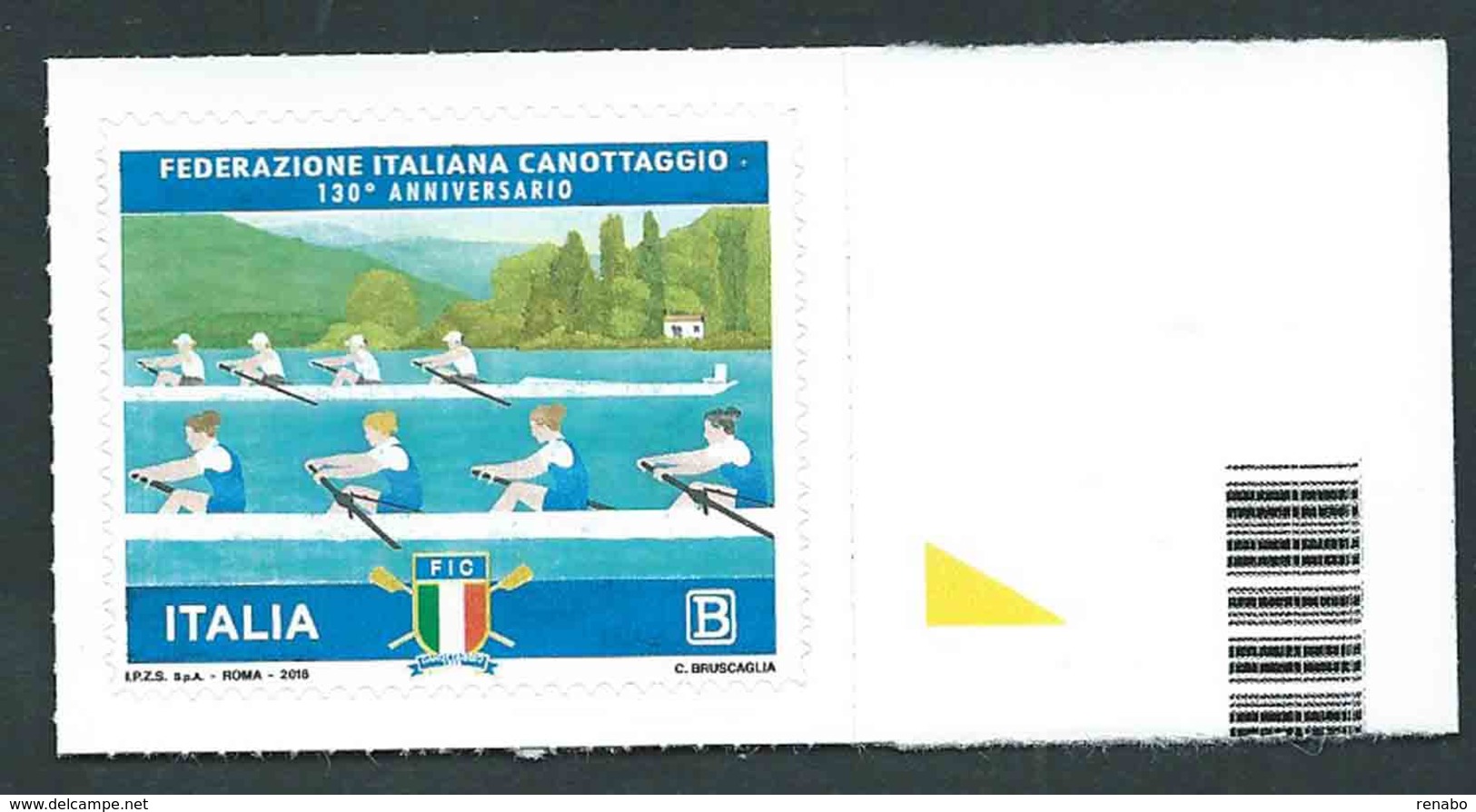 Italia, Italy, Italien 2018; Federazione Italiana Canottaggio, 130° Anniversario; Bordo Destro - Canottaggio