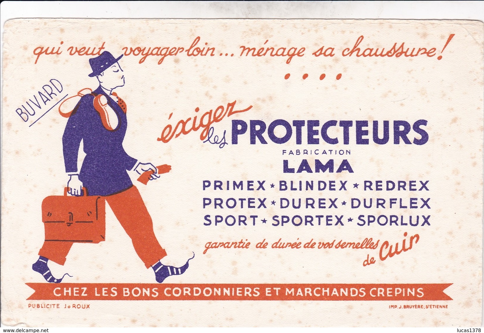 BUVARD - LES PROTECTEURS LAMA - CHEZ LES BONS CORDONNIERS - Textilos & Vestidos