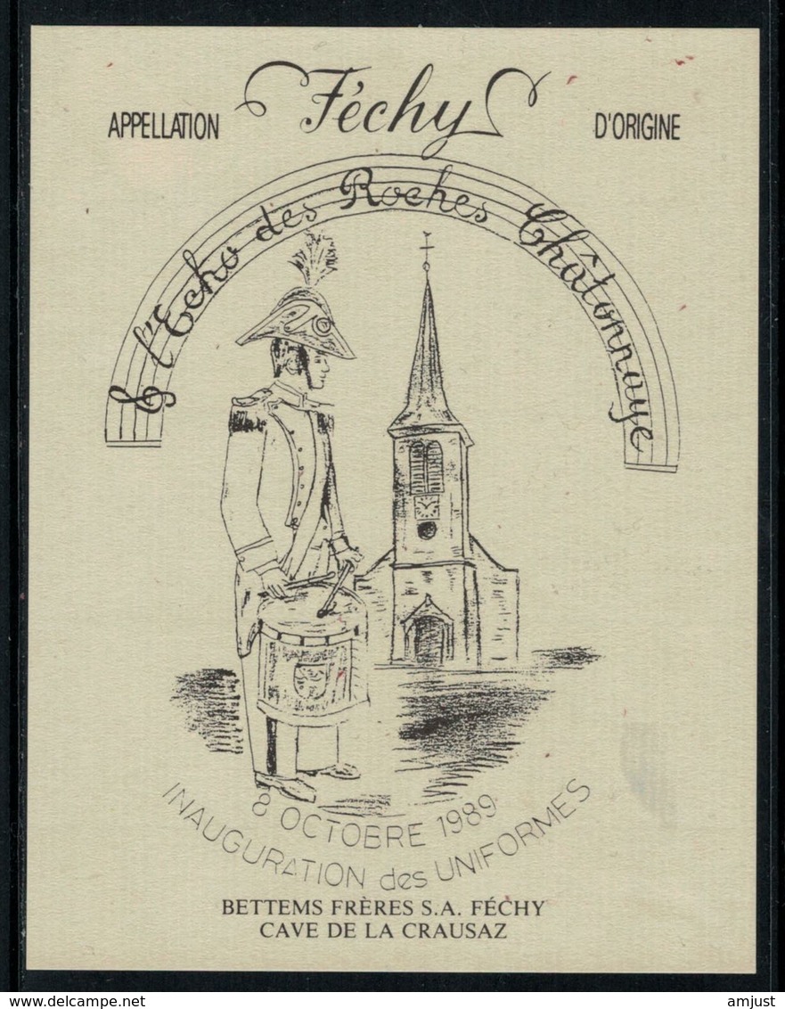 Rare // Etiquette De Vin // Musique // Féchy, L'Echo Des Roches Châtonnaye - Musique