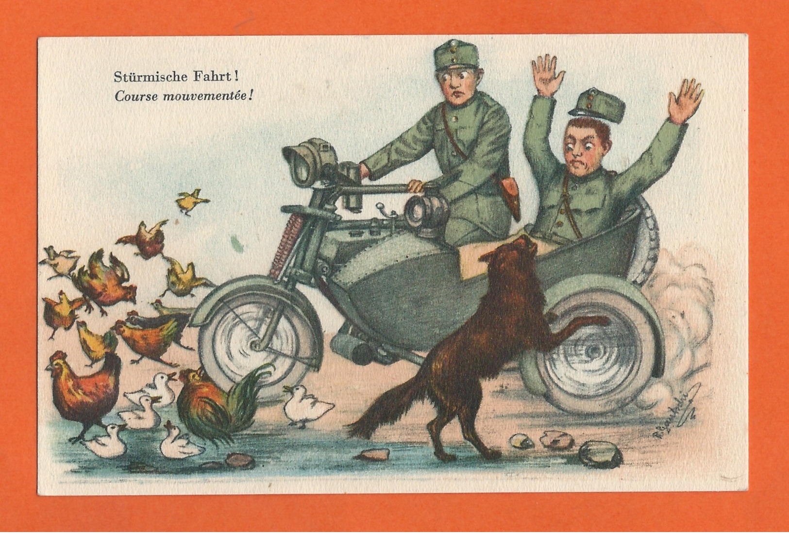 Armée Suisse - Humour - Postcard Military Humor - Stürmische Fahrt ! -  Course Mouvementée ! - Umoristiche
