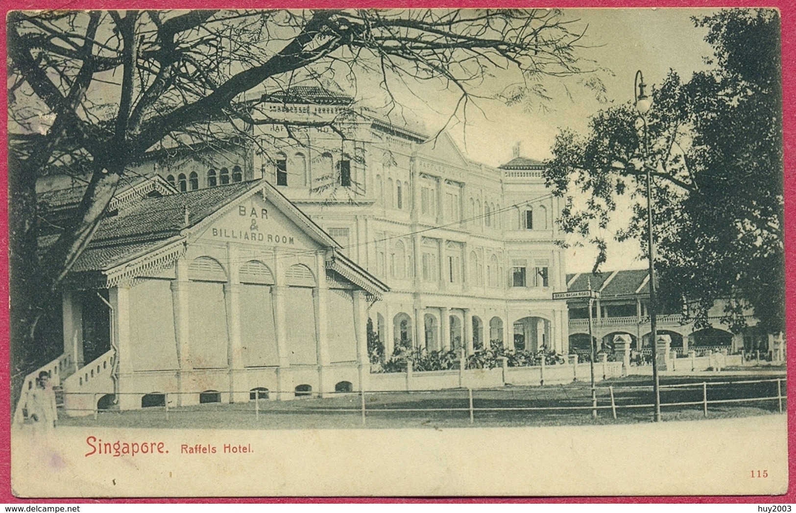 RAFFLES Hotel BAR & BILLARD Room 1900's (UNC) Bras Basah Road - Max H Hilckes Nr 115 - CPA Old Collection-Singapore - Singapore