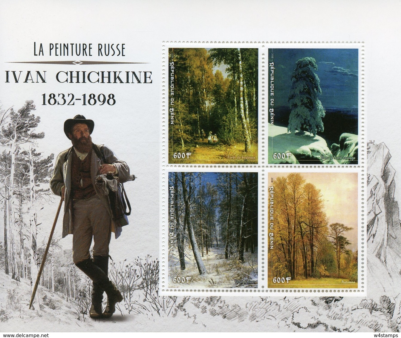 Benin 2018 MNH Ivan Shishkin Chichkine 4v M/S Russian Landscape Art Paintings Stamps - Other & Unclassified