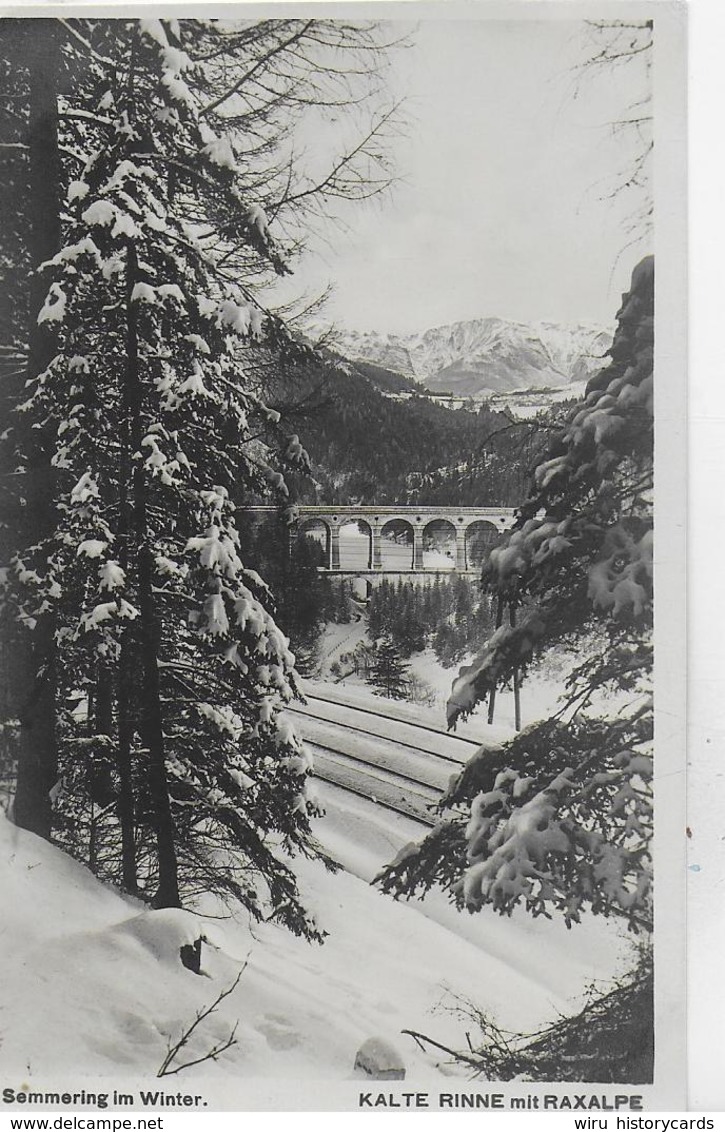 AK 0096  Semmering Im Winter - Kalte Rinne Mit Raxalpe / Verlag Frank Um 1924 - Semmering