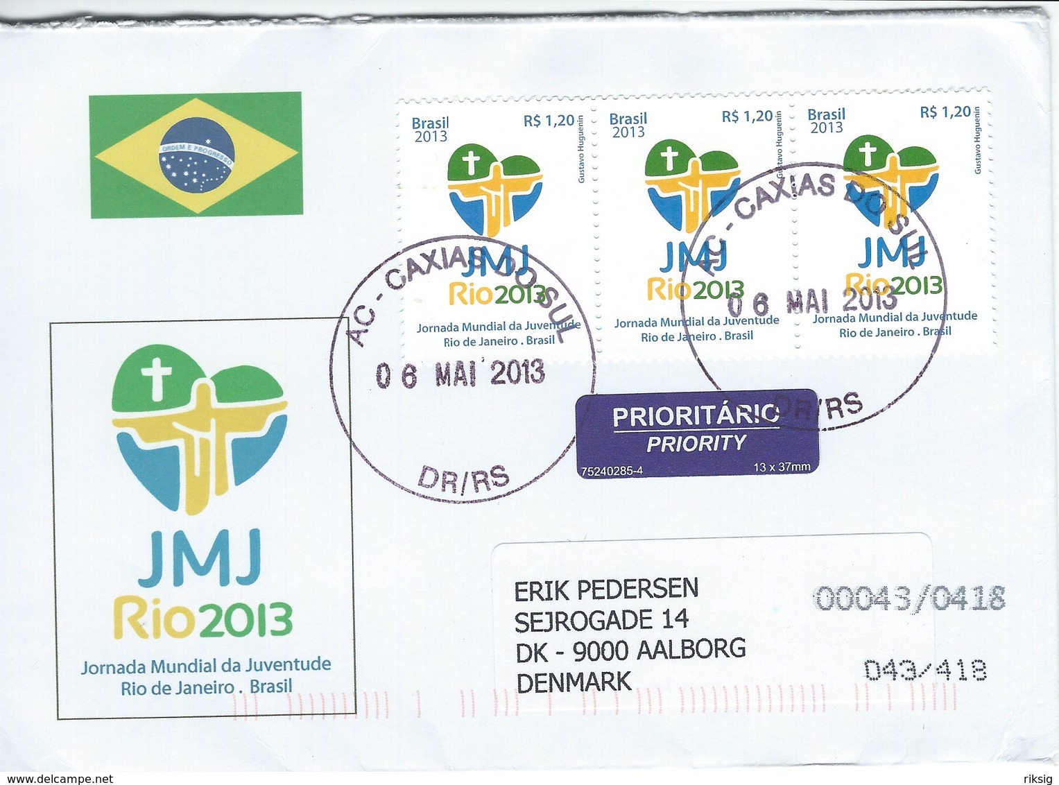 Brazil - Cover Sent To Denmark 2013. H-1418 - Other & Unclassified