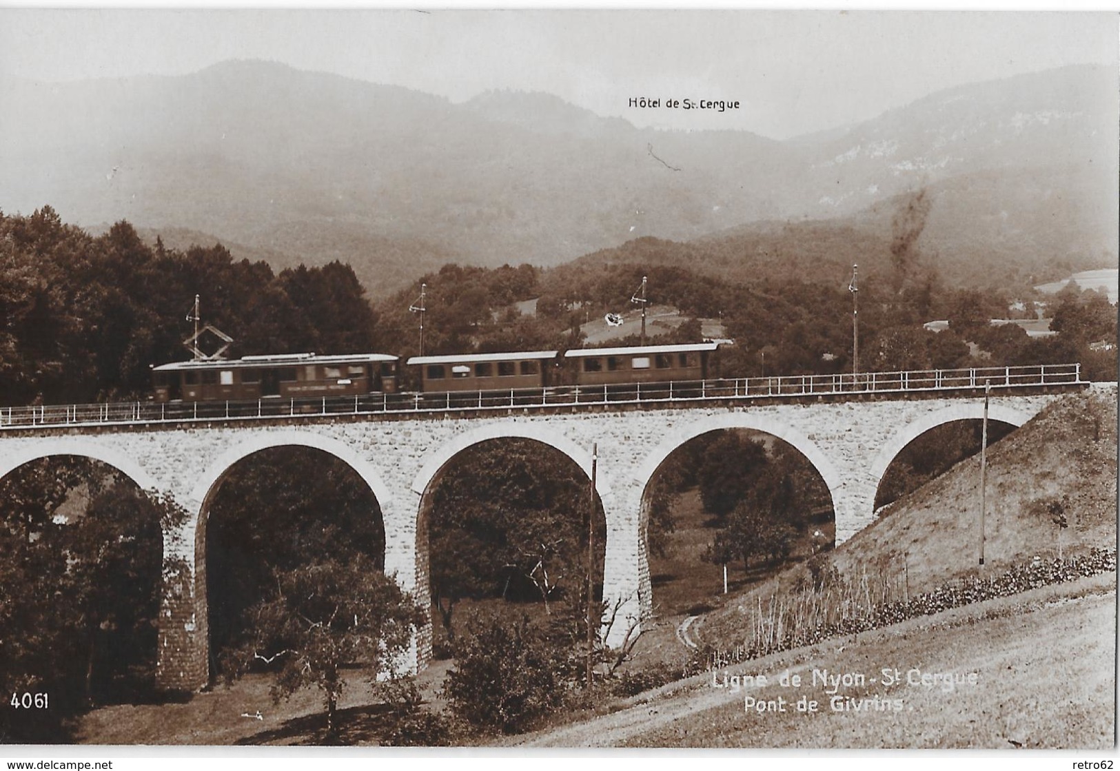 LIGNE DE NYON -ST.CERGUE → Train Sur Le Point De Givrins, Ca.1930  ►RRR◄ - Givrins