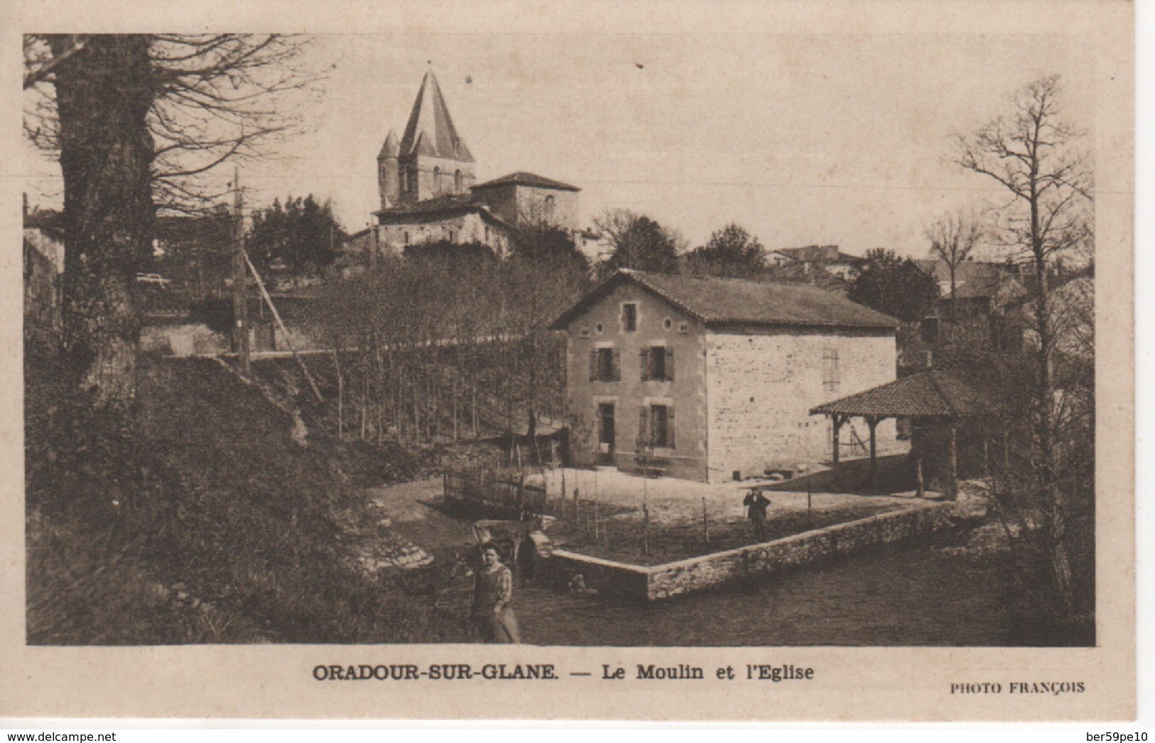 87 ORADOUR-SUR-GLANE  LE MOULIN ET L'EGLISE - Oradour Sur Glane