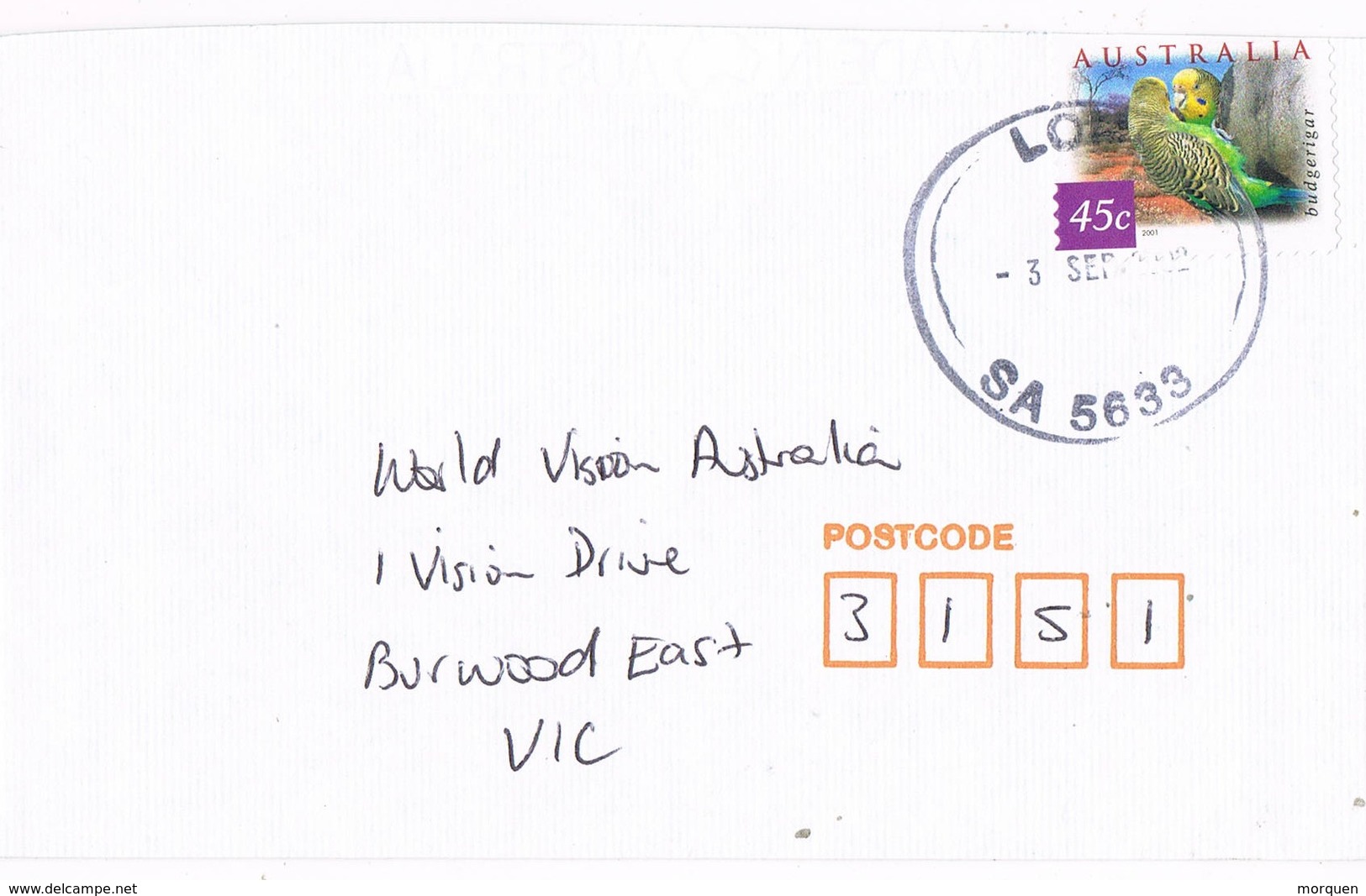 30727. Carta LOCK (South Australia) 2002 A Burwood - Cartas & Documentos