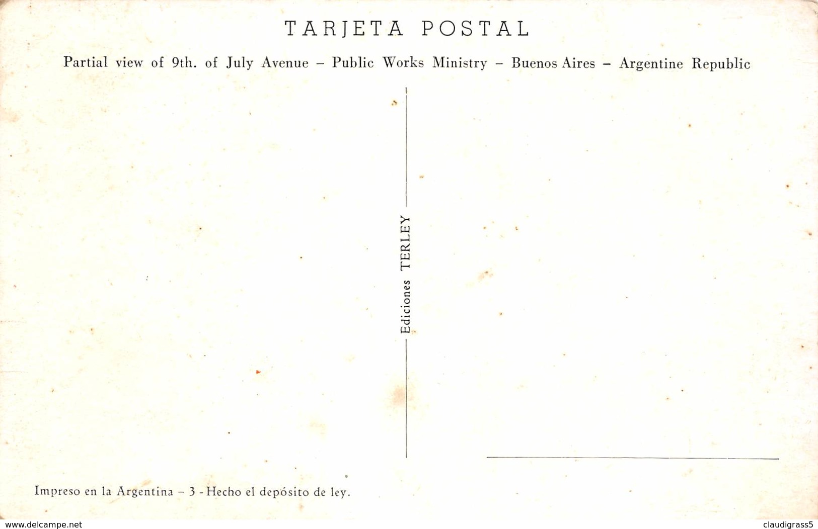 0333 " BUENOS AIRES - VISTA PARCIAL DE LA AV. 9 DE JULIO " ANIMATA CON AUTO E PERSONE  .- CART. ORIG. NO SPED. - Argentina